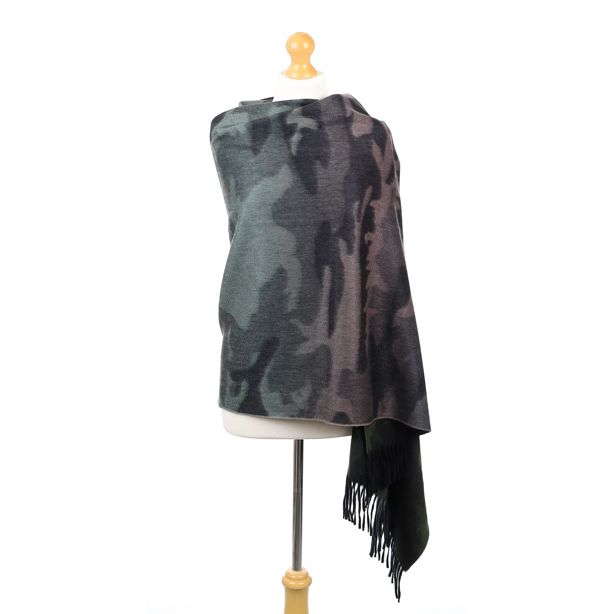 Scottish Begg & Co Camouflage Pattern Luxury Woven Cashmere Wrap