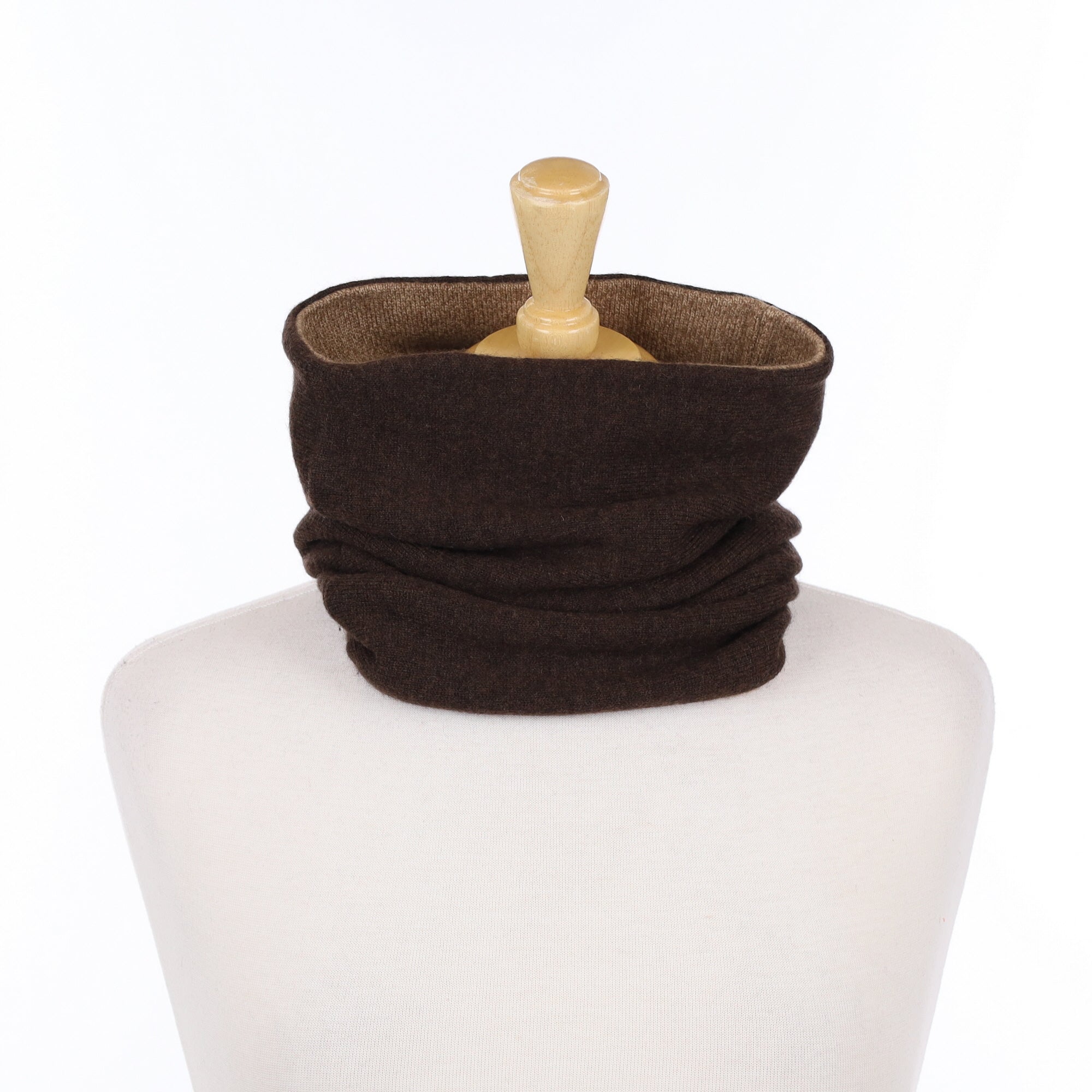 Peppercorn Brown and Toffee Marl Luxury Double Layered Snood