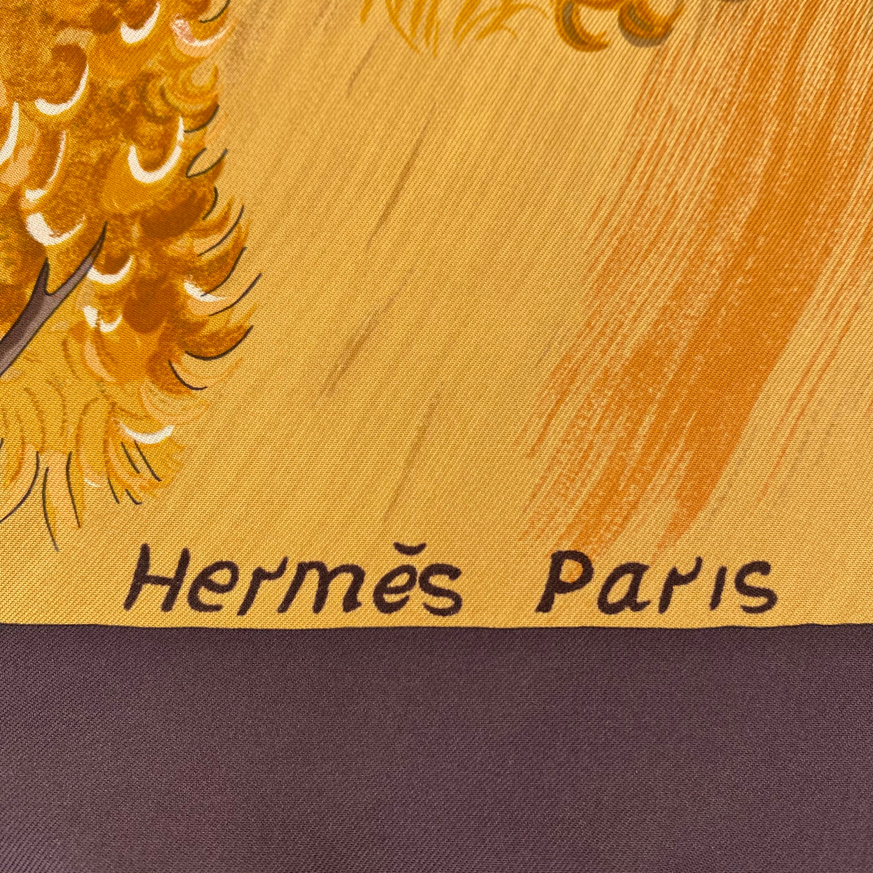 Boxed Hermès Kuggor Tree Silk Scarf Rare