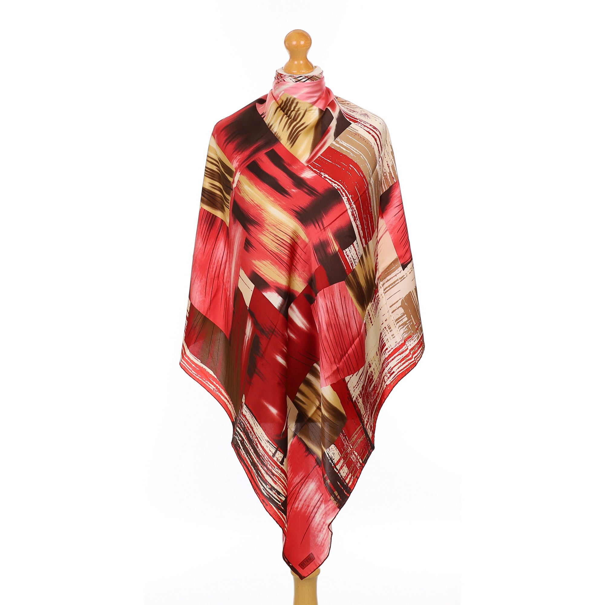 Red and Gold Silk Scarf