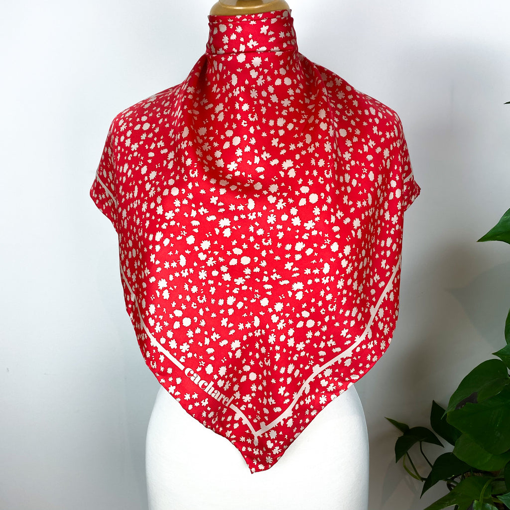 Cacharel Coral Vintage Silk Scarf