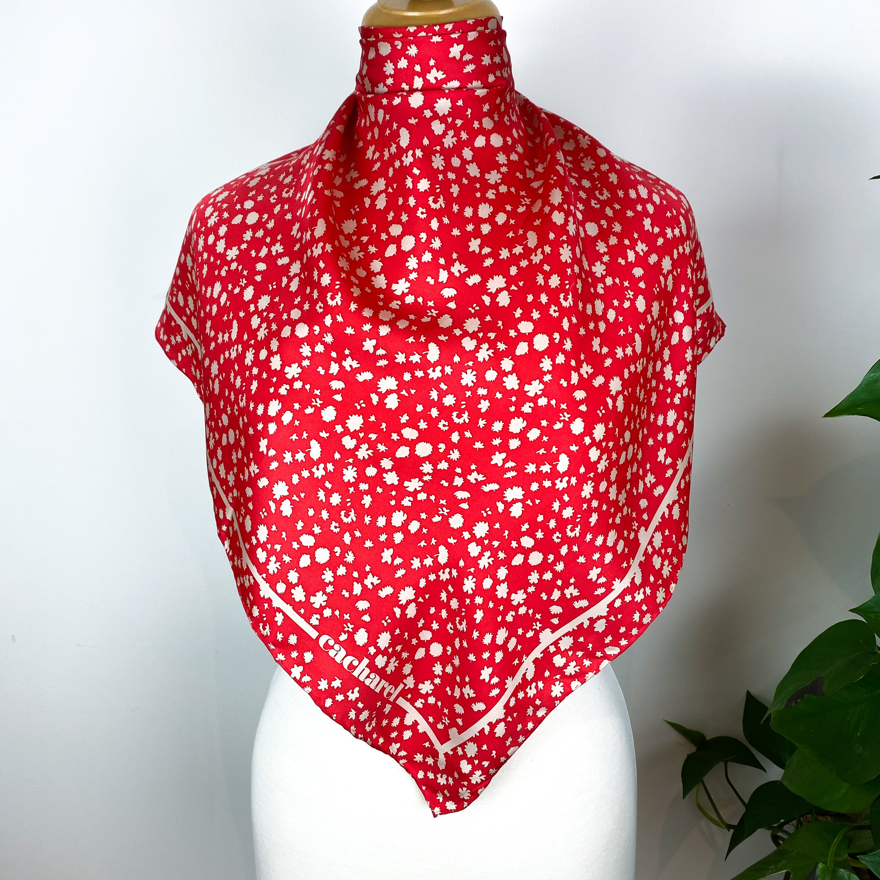Cacharel Coral Vintage Silk Scarf