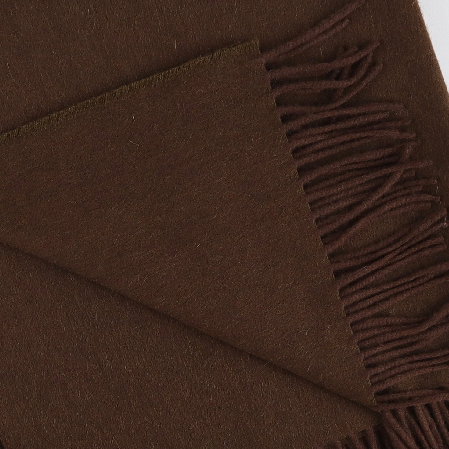Brand New English Dark Chocolate Brown Luxury Woven Cashmere Blanket