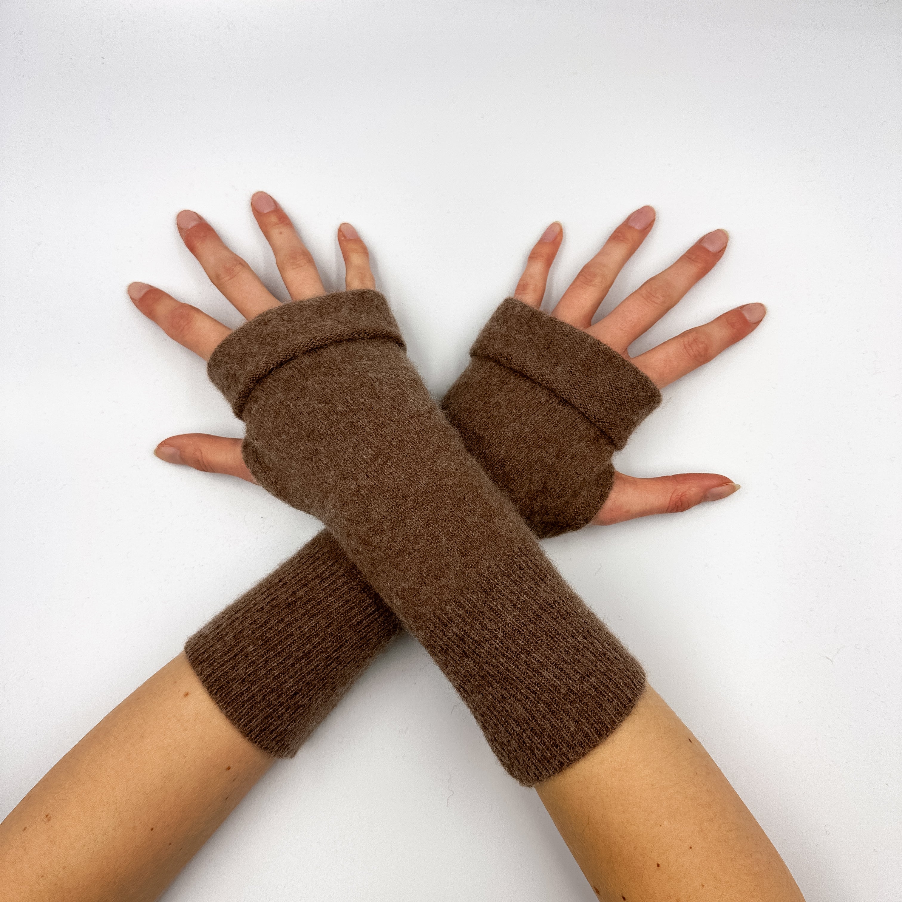 Chocolate Brown Fingerless Gloves