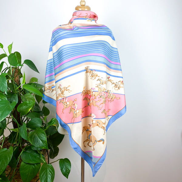 Boxed Hermes Les Courses Designer Silk Scarf