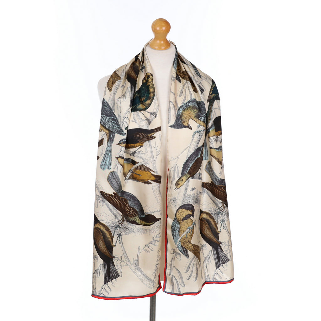 Perry Ellis Bird Design Silk Scarf