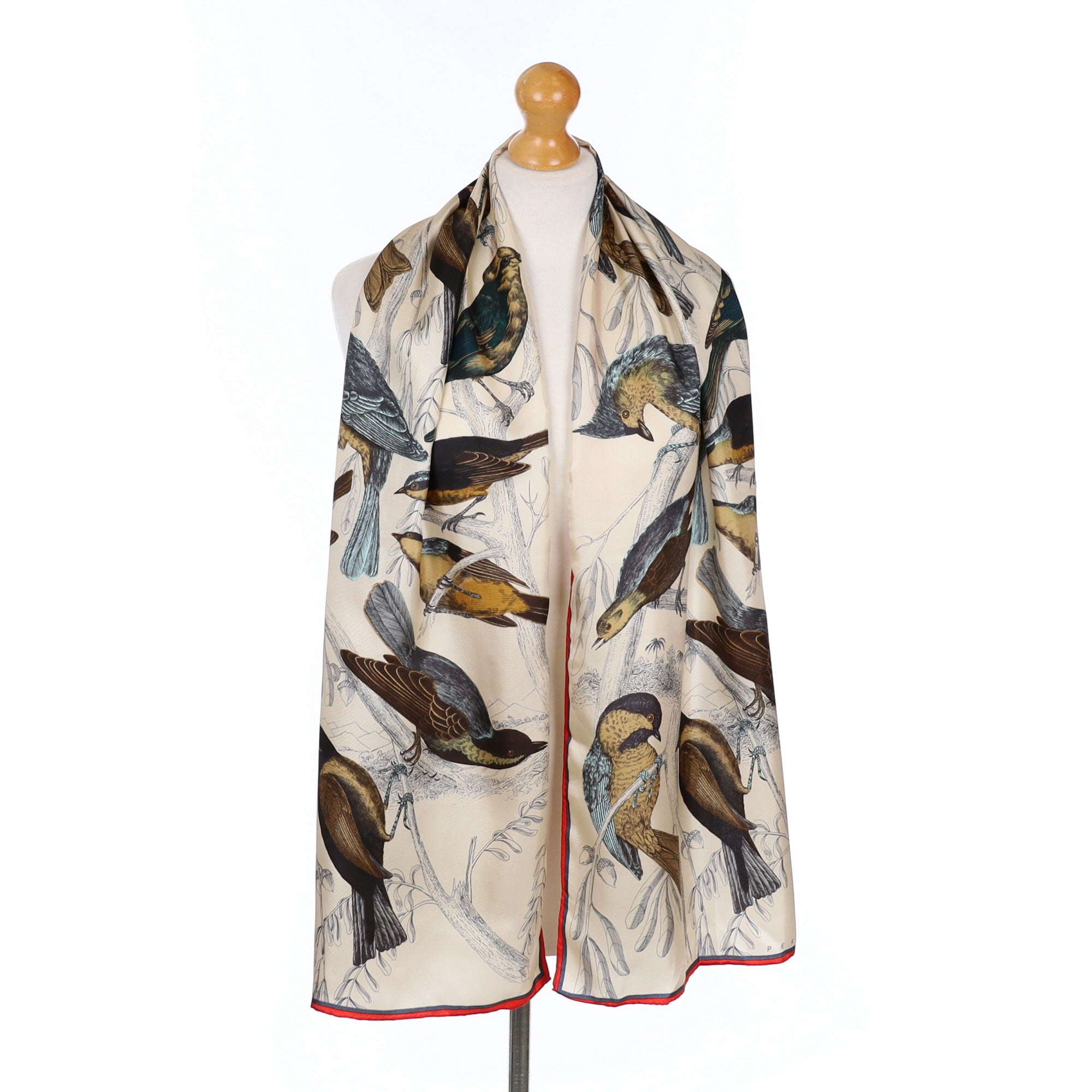 Perry Ellis Bird Design Silk Scarf
