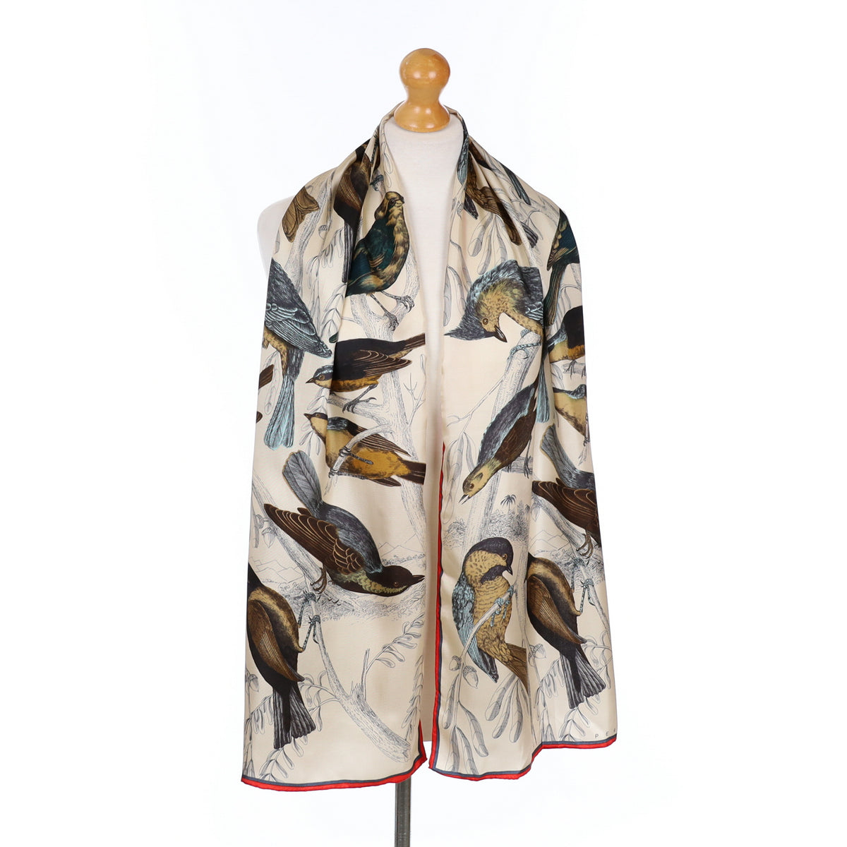 Perry Ellis Bird Design Silk Scarf