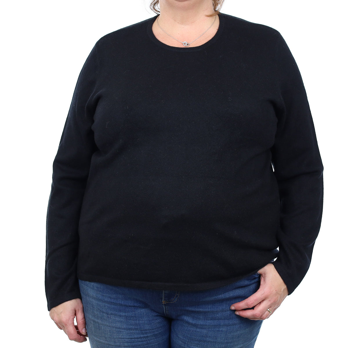 Black Cashmere Crew Neck Jumper XXL