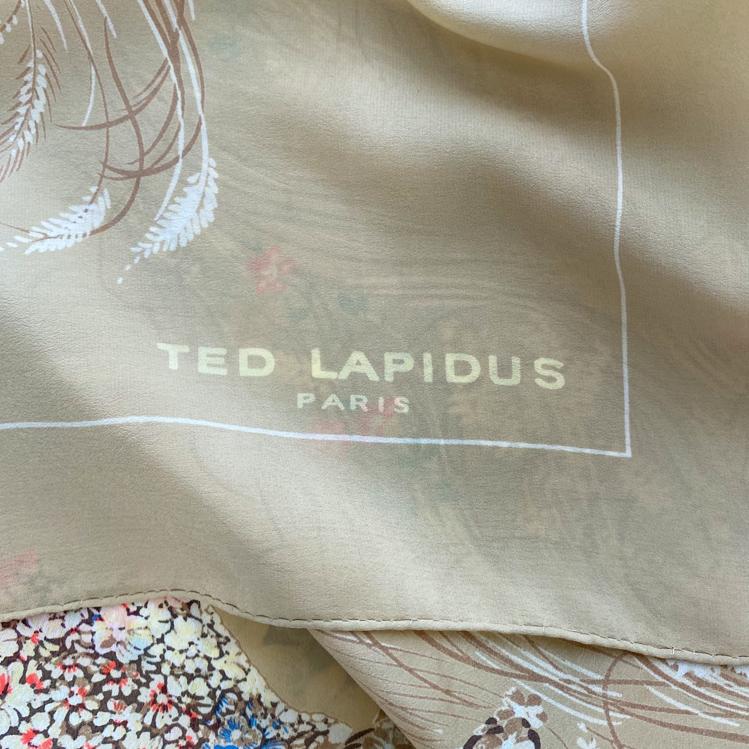 Ted Lapidus Floral Vintage Silk Scarf