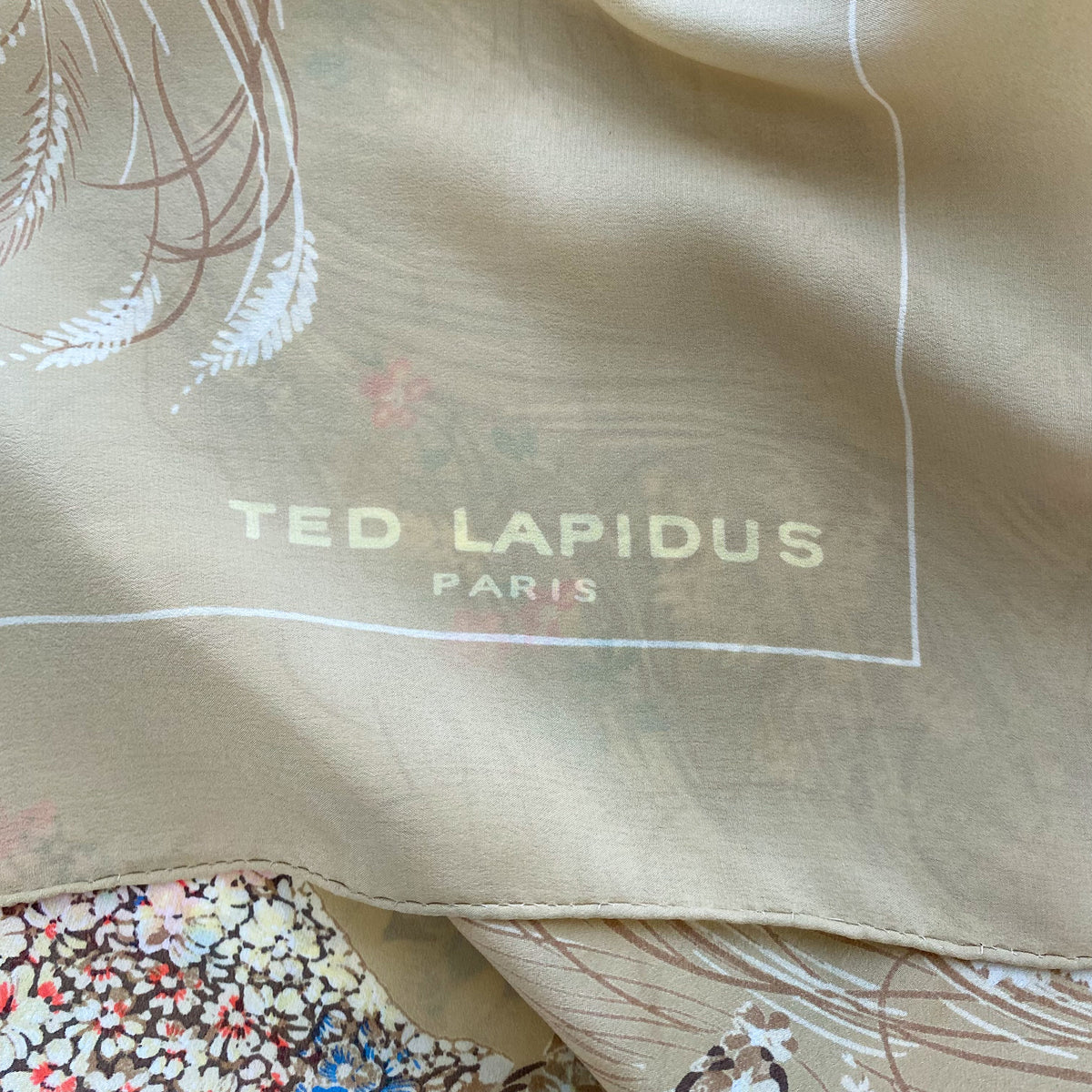 Ted Lapidus Floral Vintage Silk Scarf