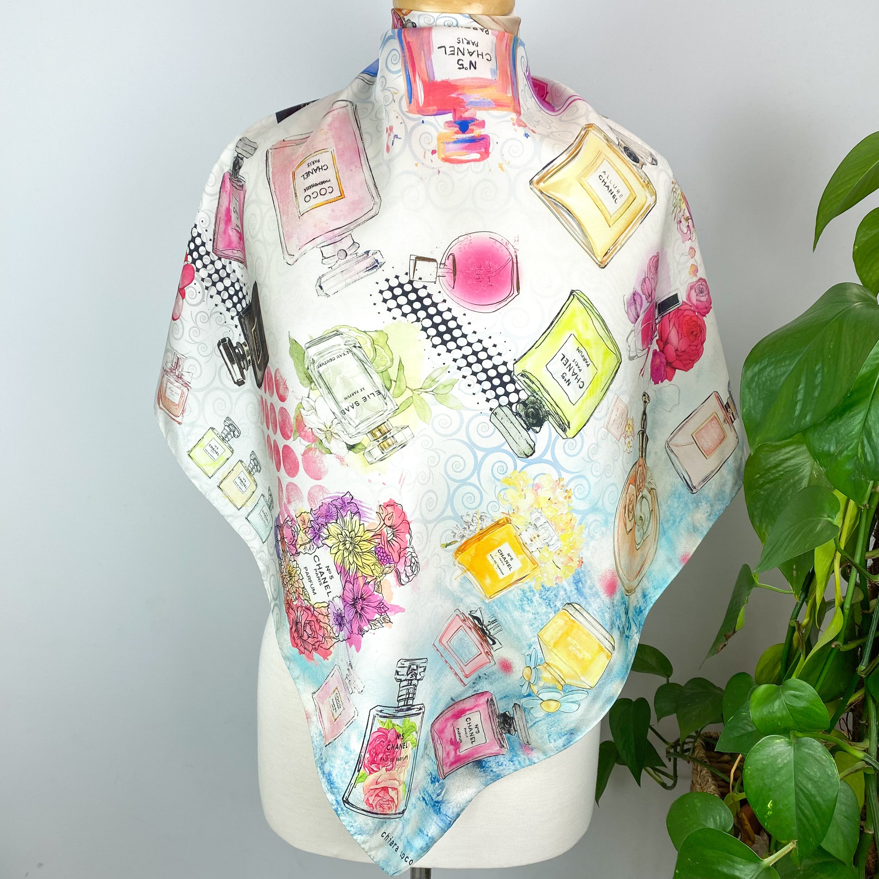 Perfume Bottle Design Silk Scarf