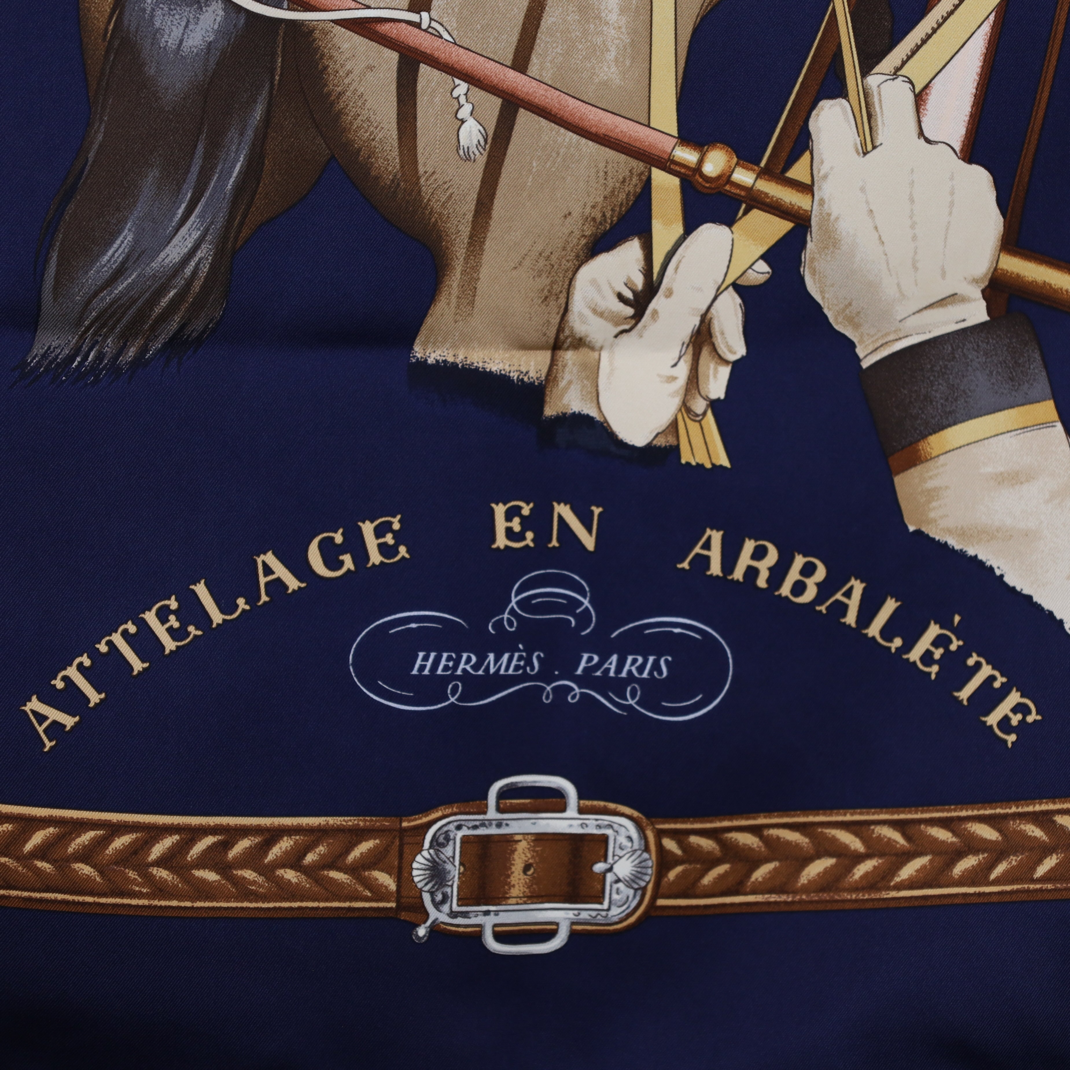 Hermès Attelage En Arbalete Silk Scarf