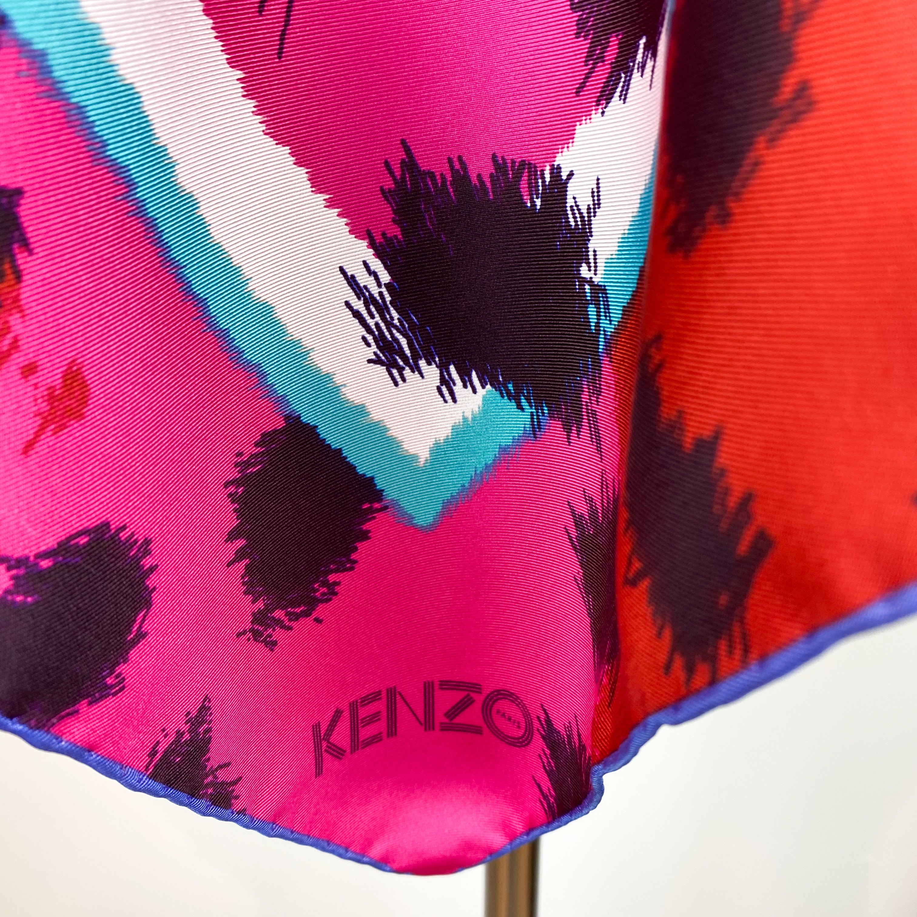 Immaculate Abstract Kenzo Designer Silk Scarf