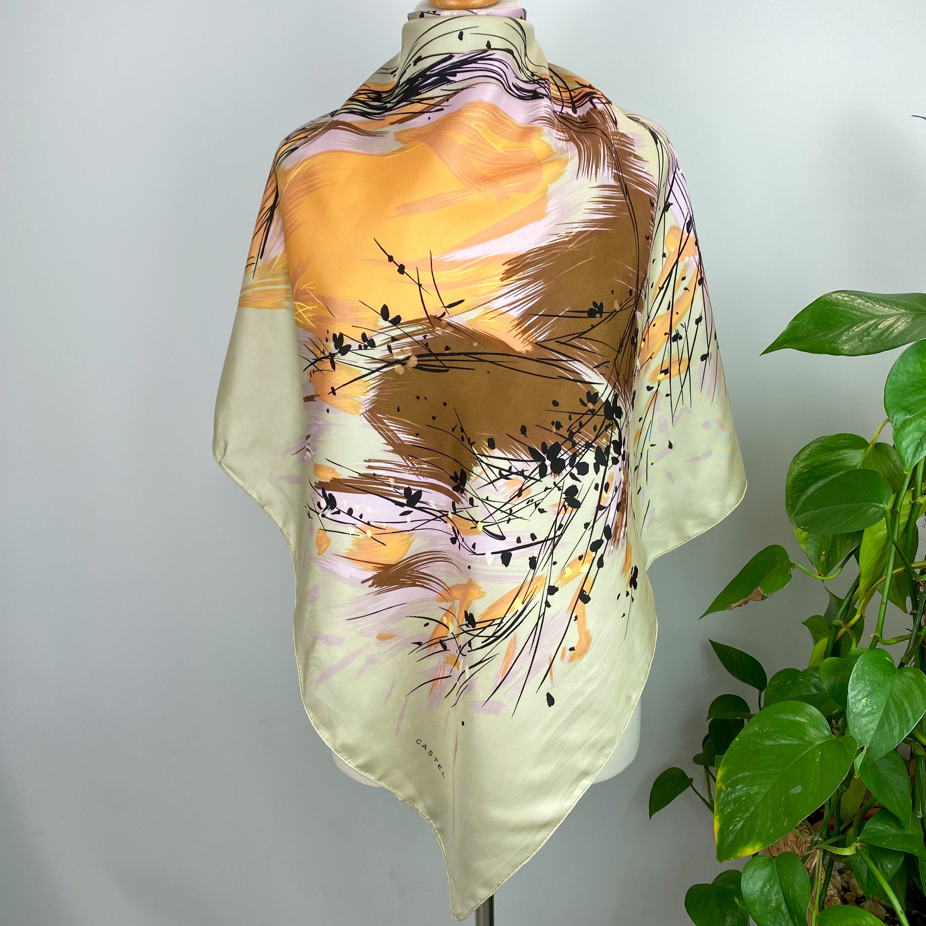 1970’s French Abstract Silk Scarf