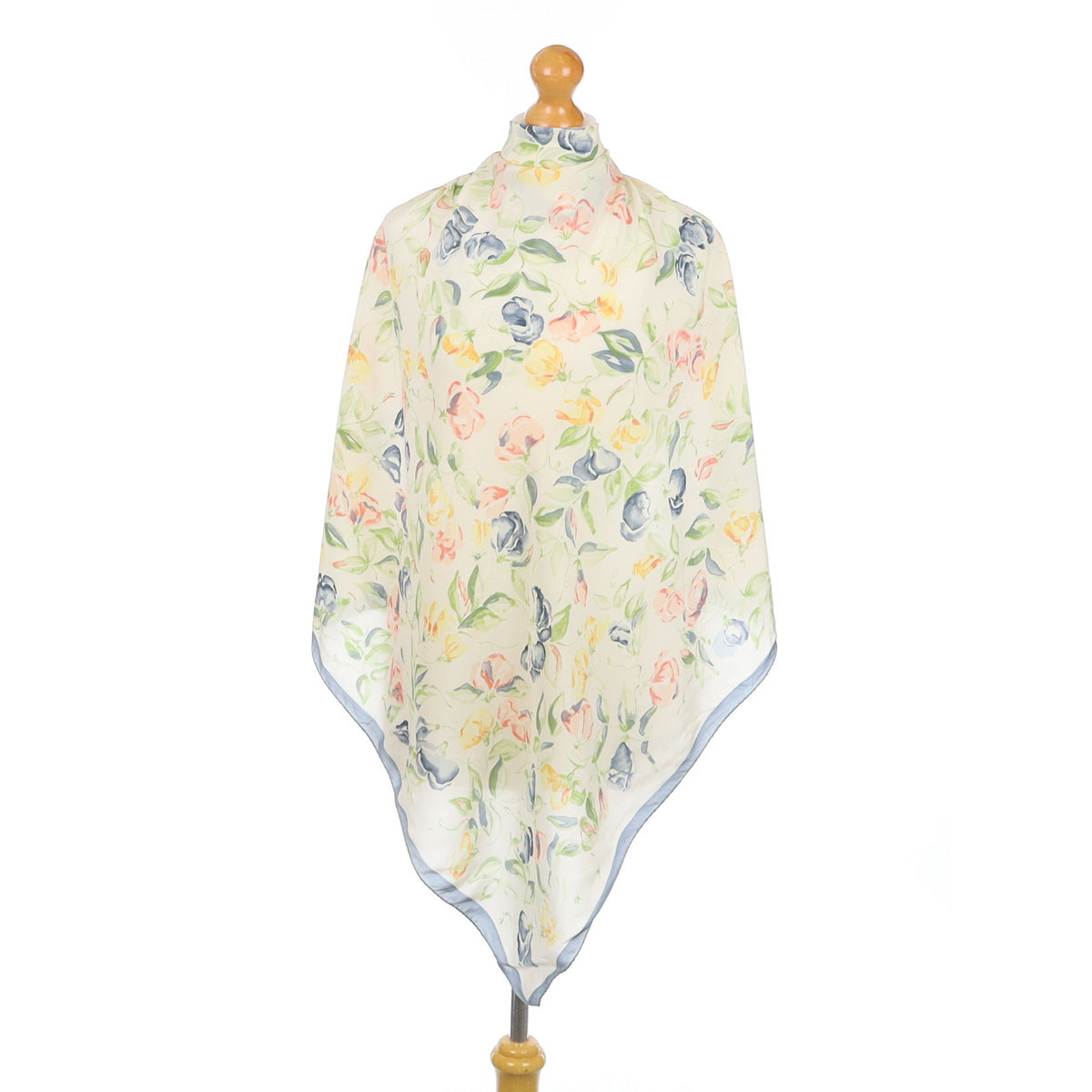 Pretty Pale Floral Silk Scarf