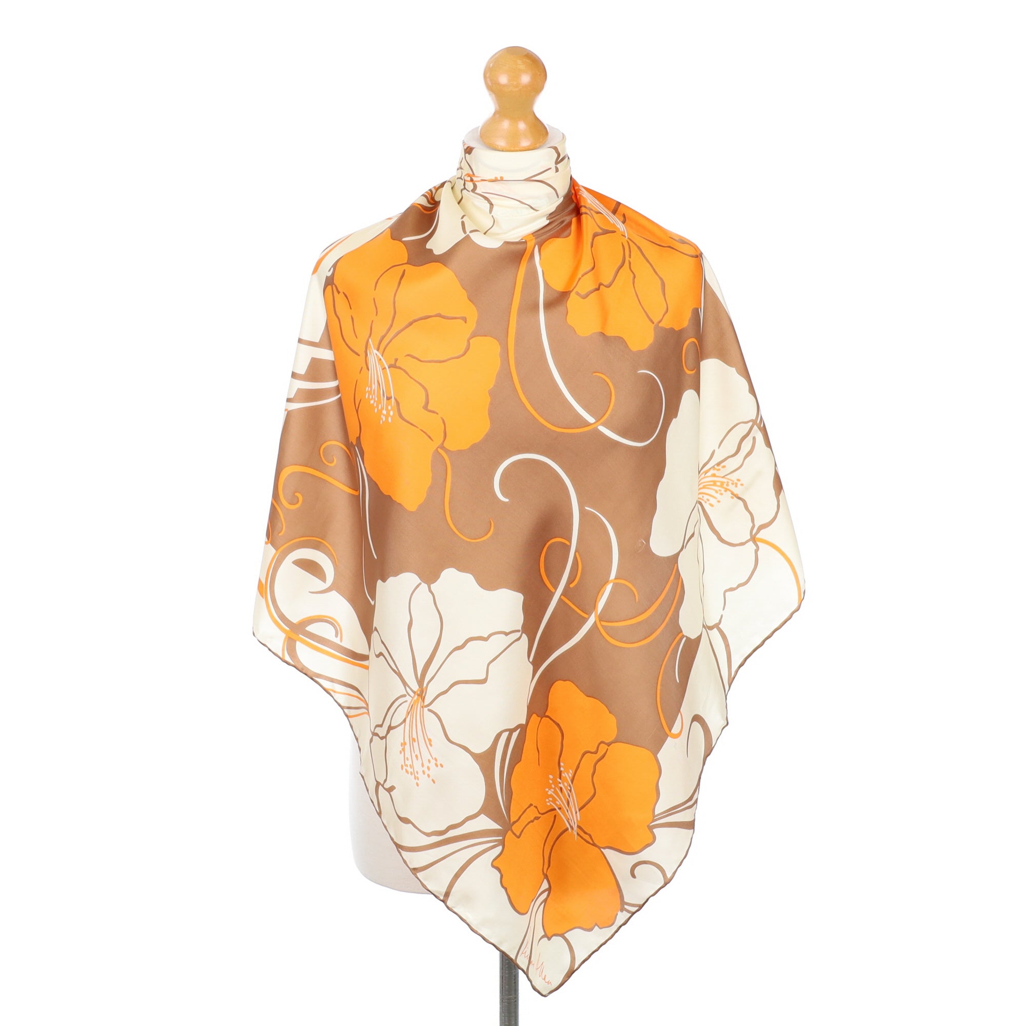 1970s Richard Allan Floral Silk Scarf