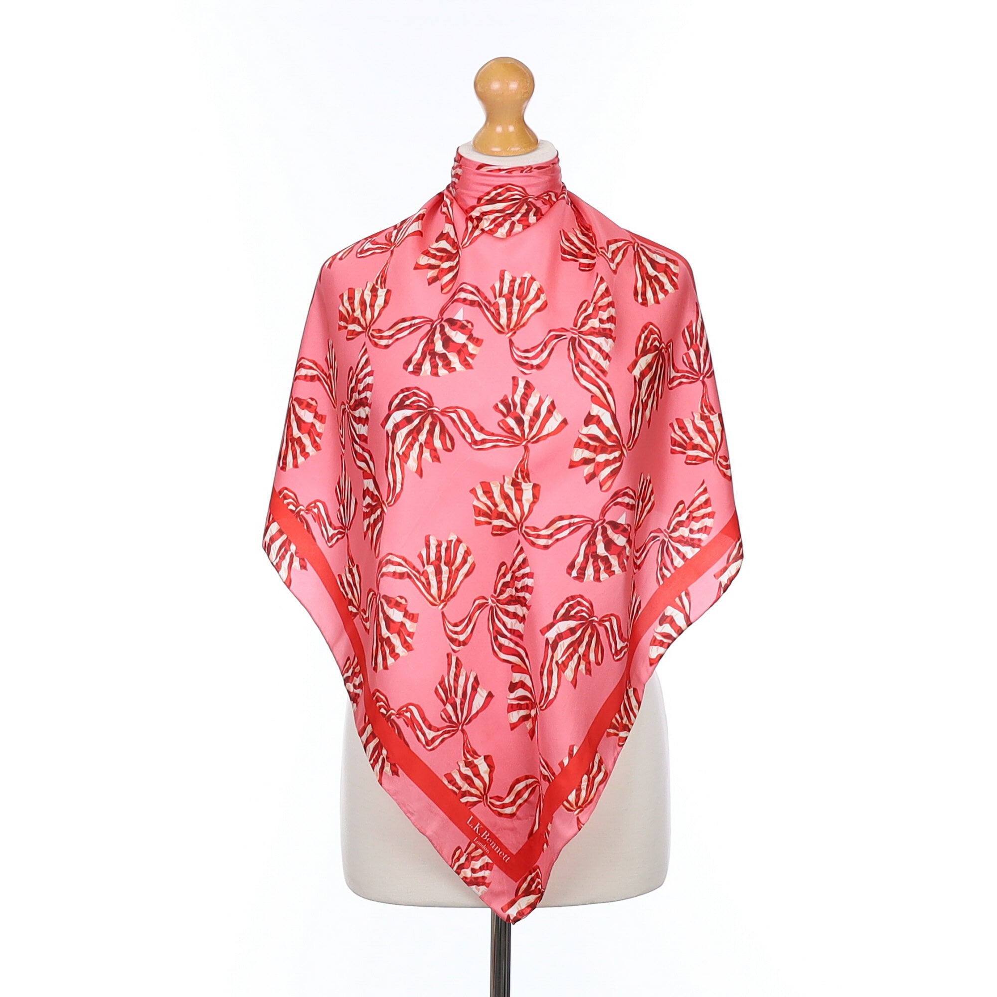 LK Bennett Bow Pattern Silk Scarf