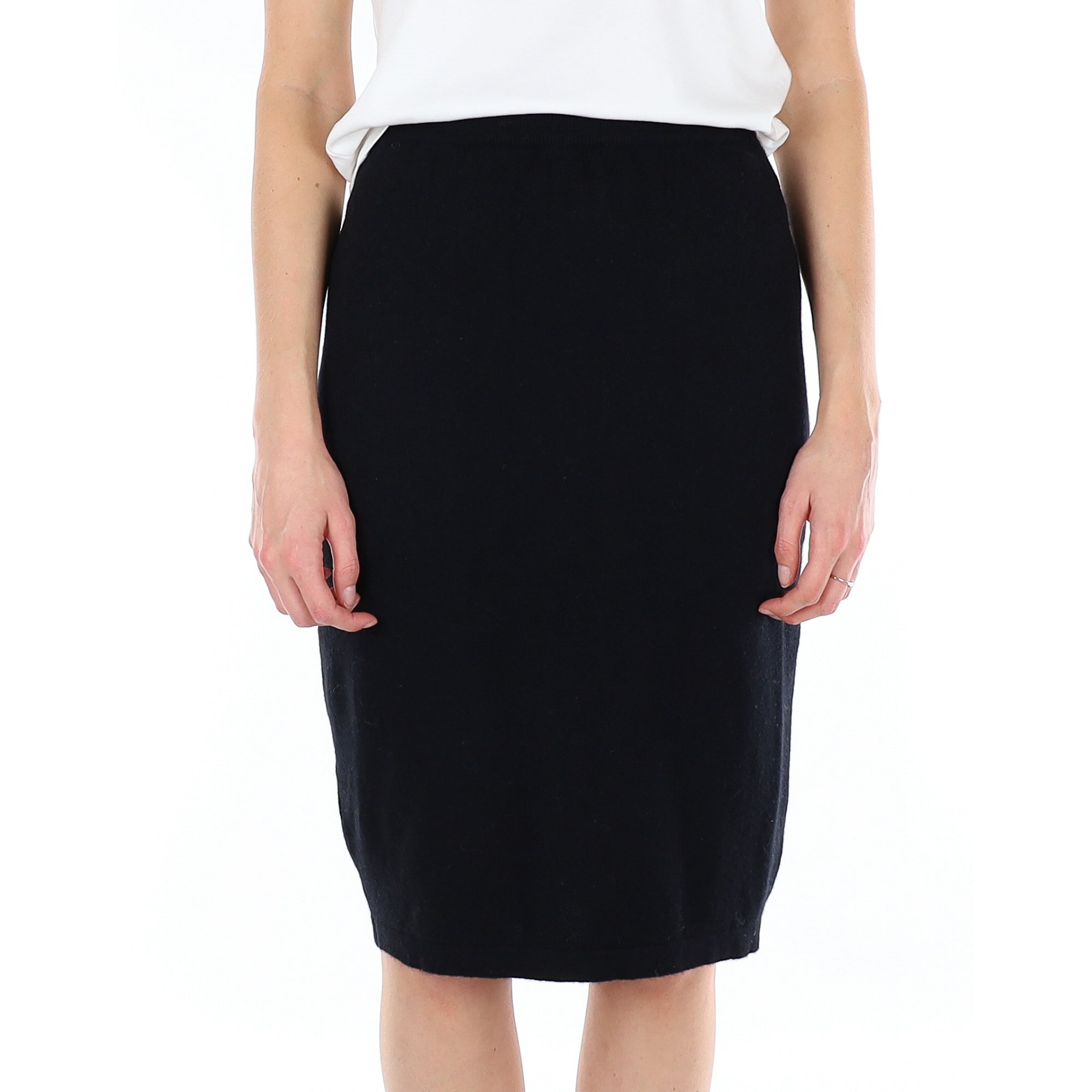 Black Cashmere Pencil Skirt Small