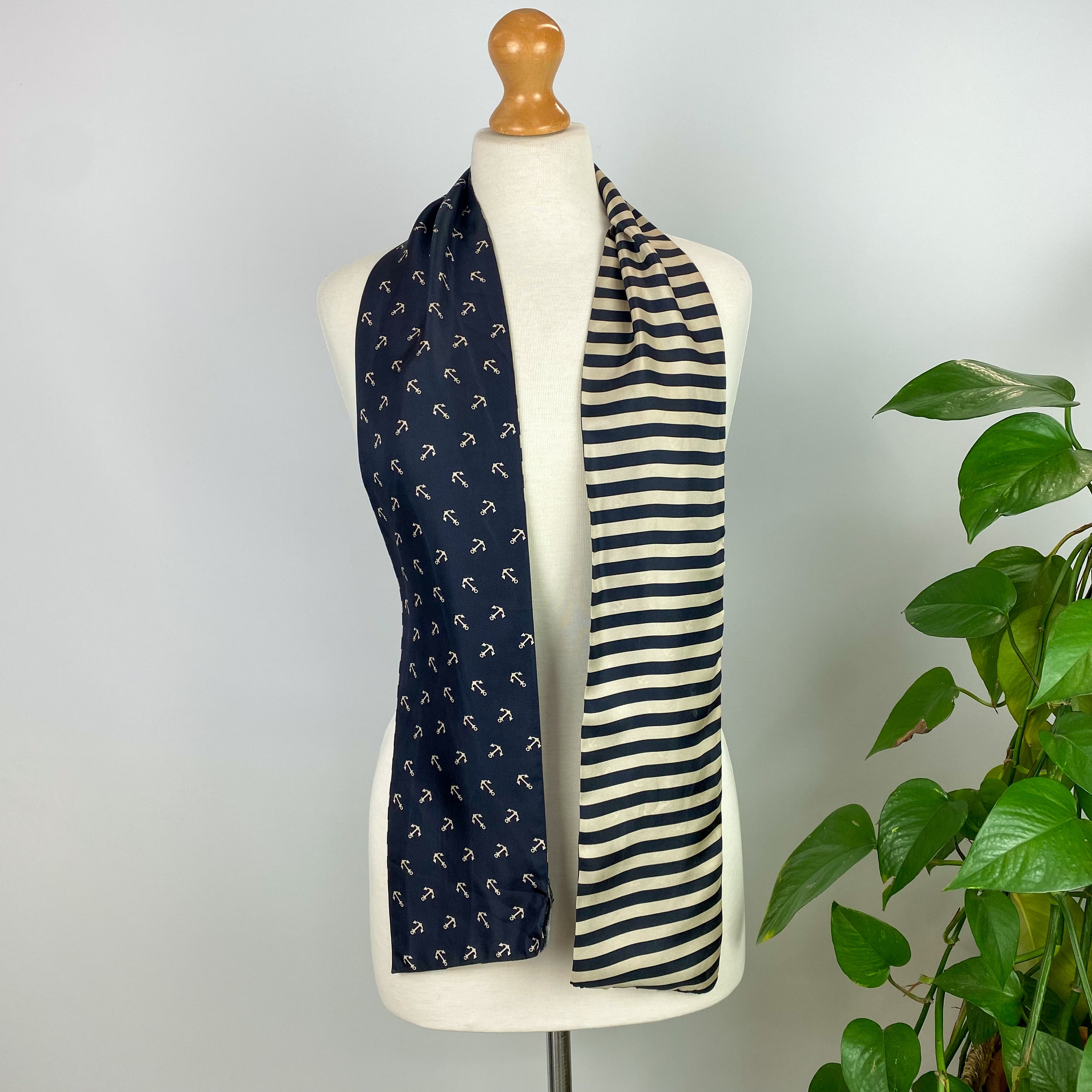 Codello Nautical Pussy Bow Silk Scarf