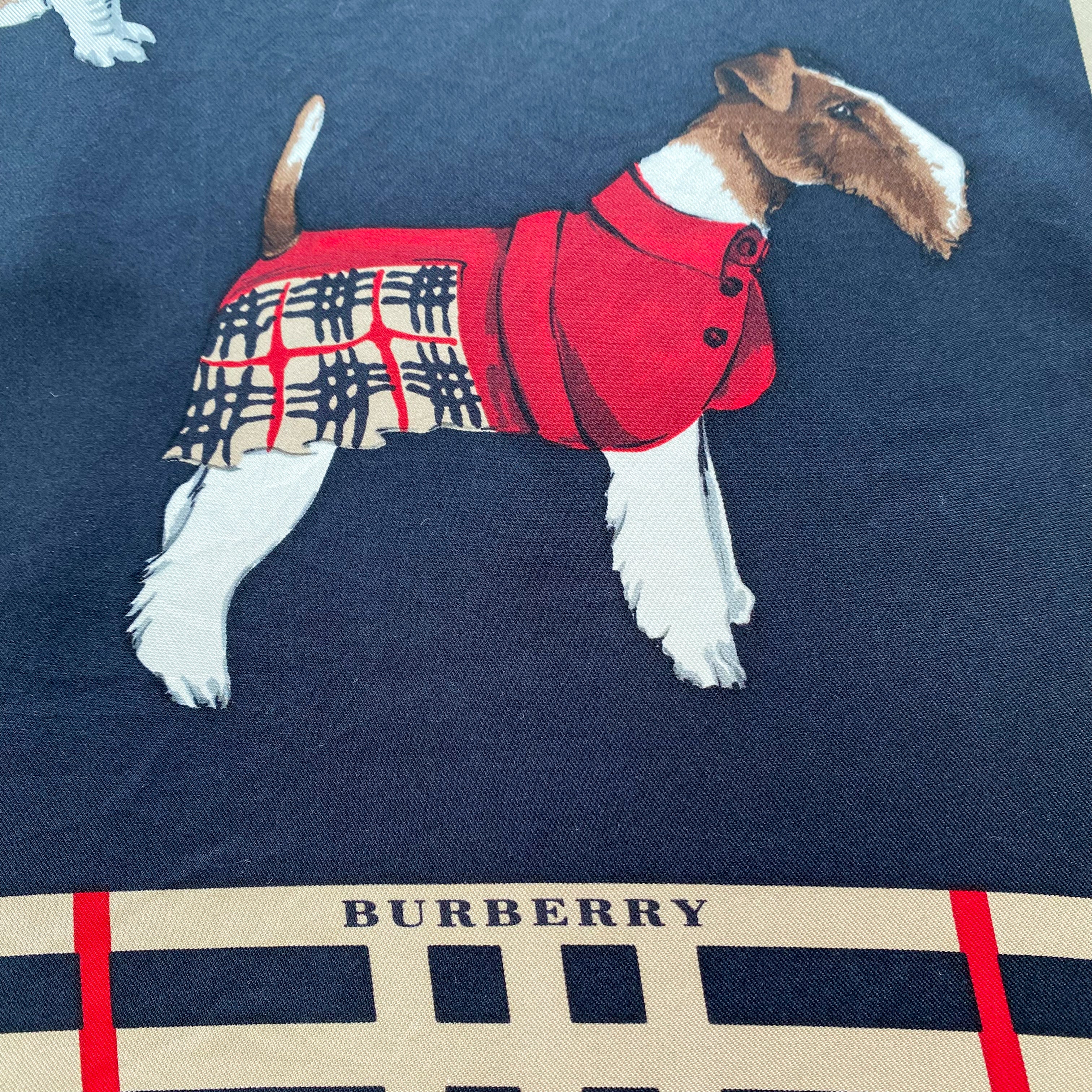 Burberry Dog Design Silk Scarf