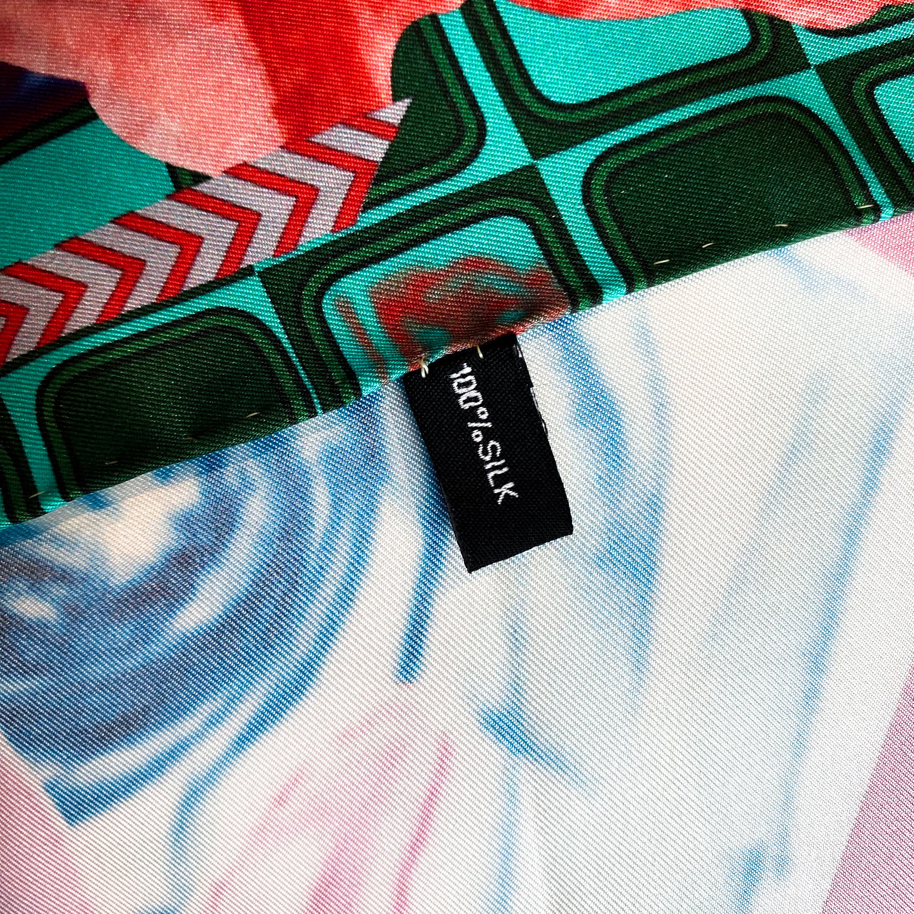 Large Modern Colourful Silk Scarf