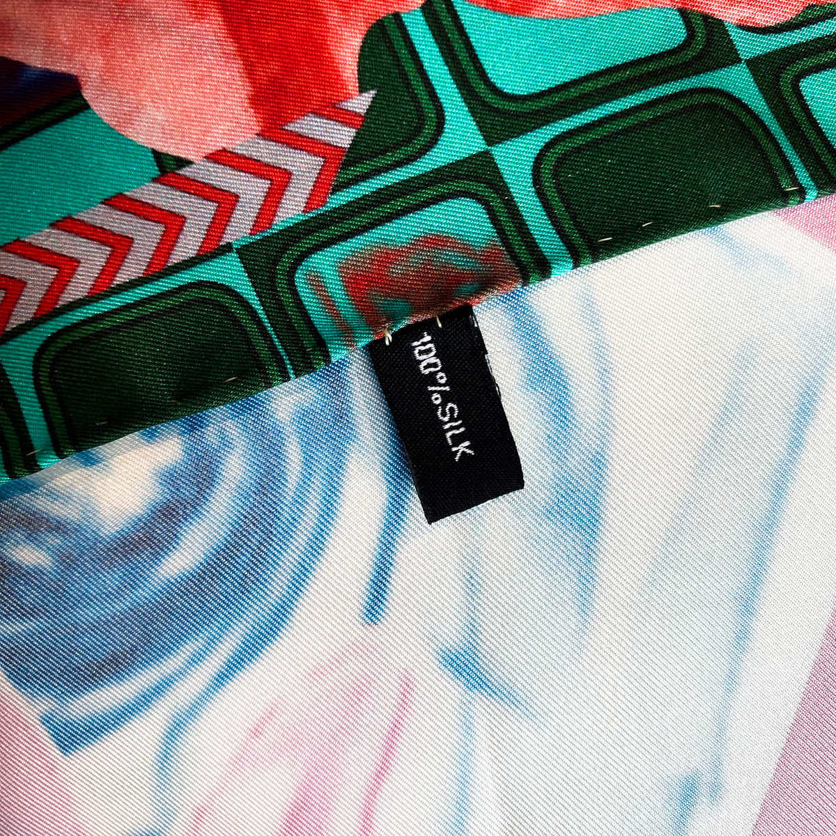 Large Modern Colourful Silk Scarf