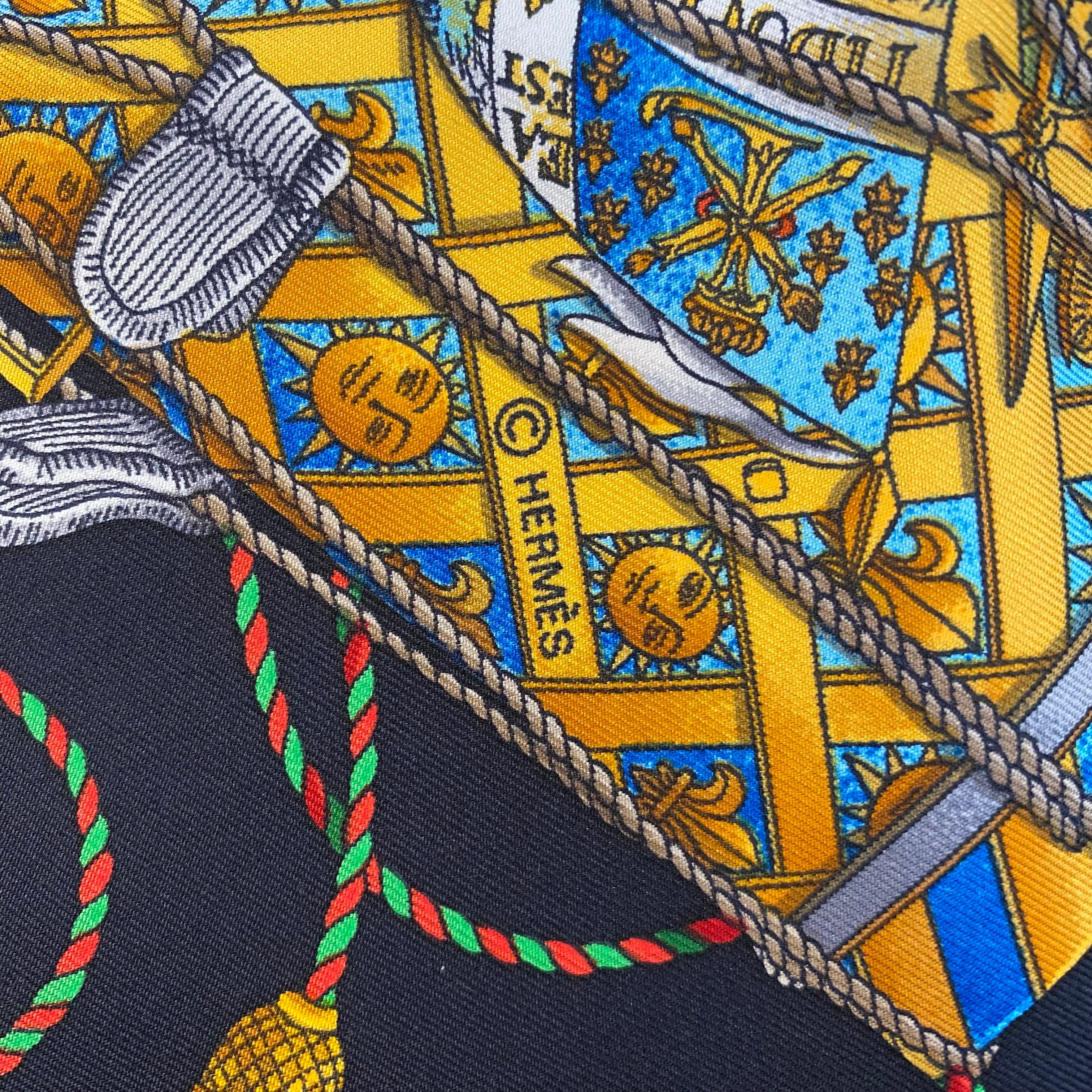 Hermès Les Tambours Silk Scarf