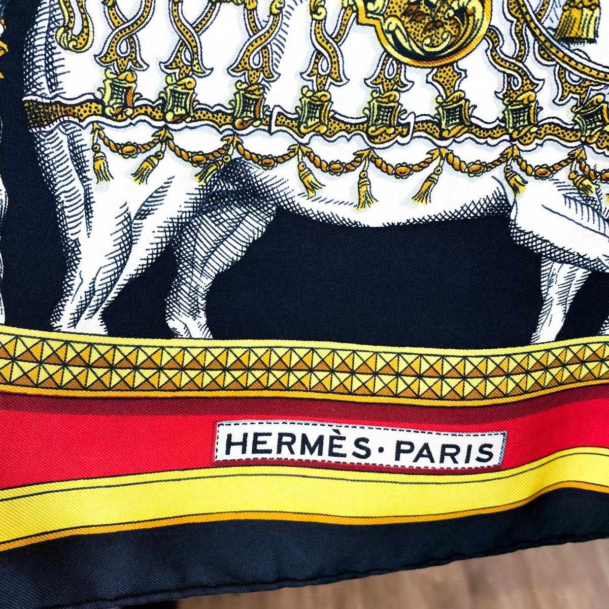 Boxed Hermes Grand Aparet Vintage Silk Scarf