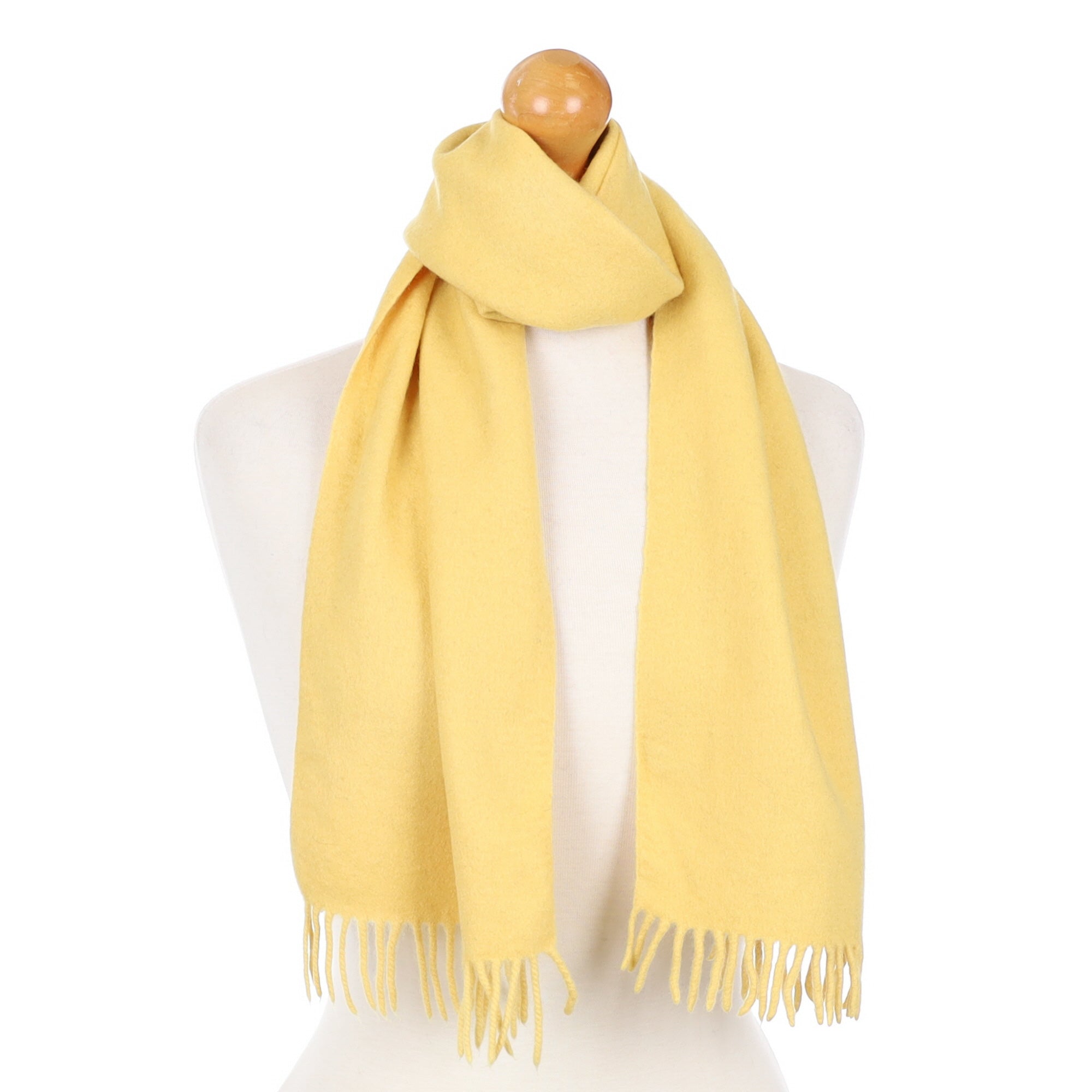 Pineapple Yellow Cashmere Fringed Woven Scarf