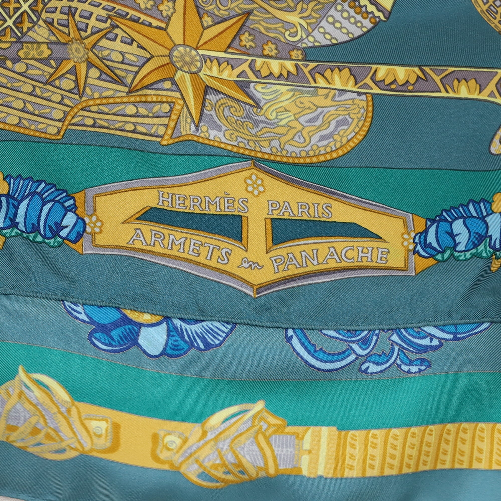 Hermès Armets en Panache Silk Scarf Quite Rare