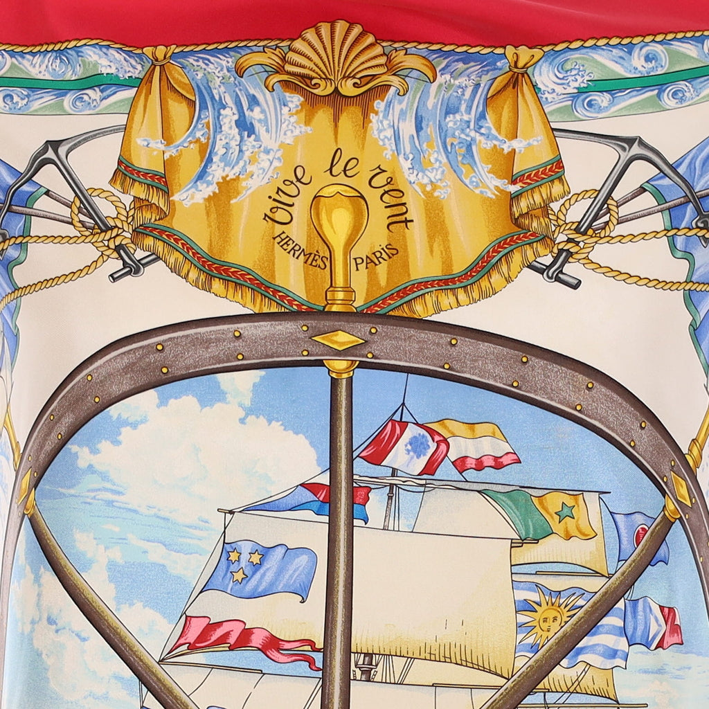 Quite Rare Hermès Vive Le Vent Silk Scarf