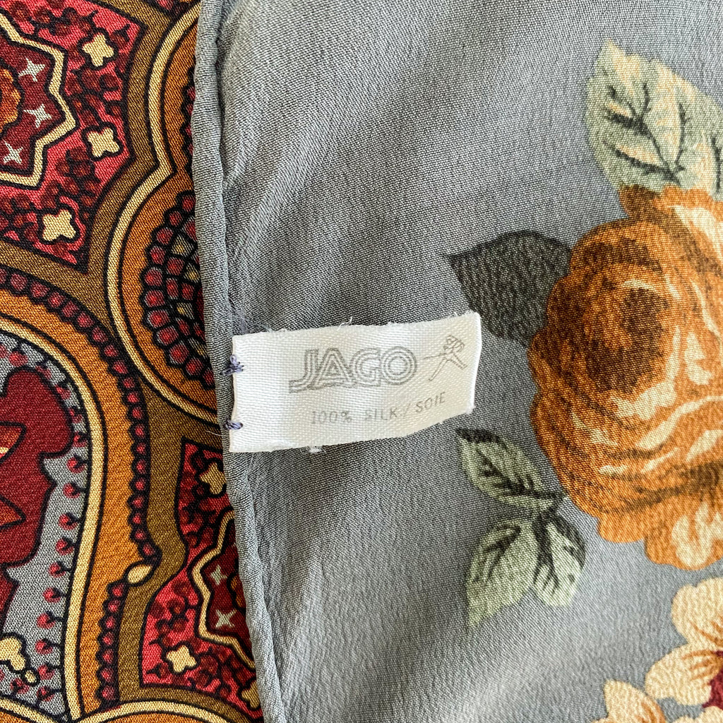 Autumnal Coloured Vintage Silk Scarf