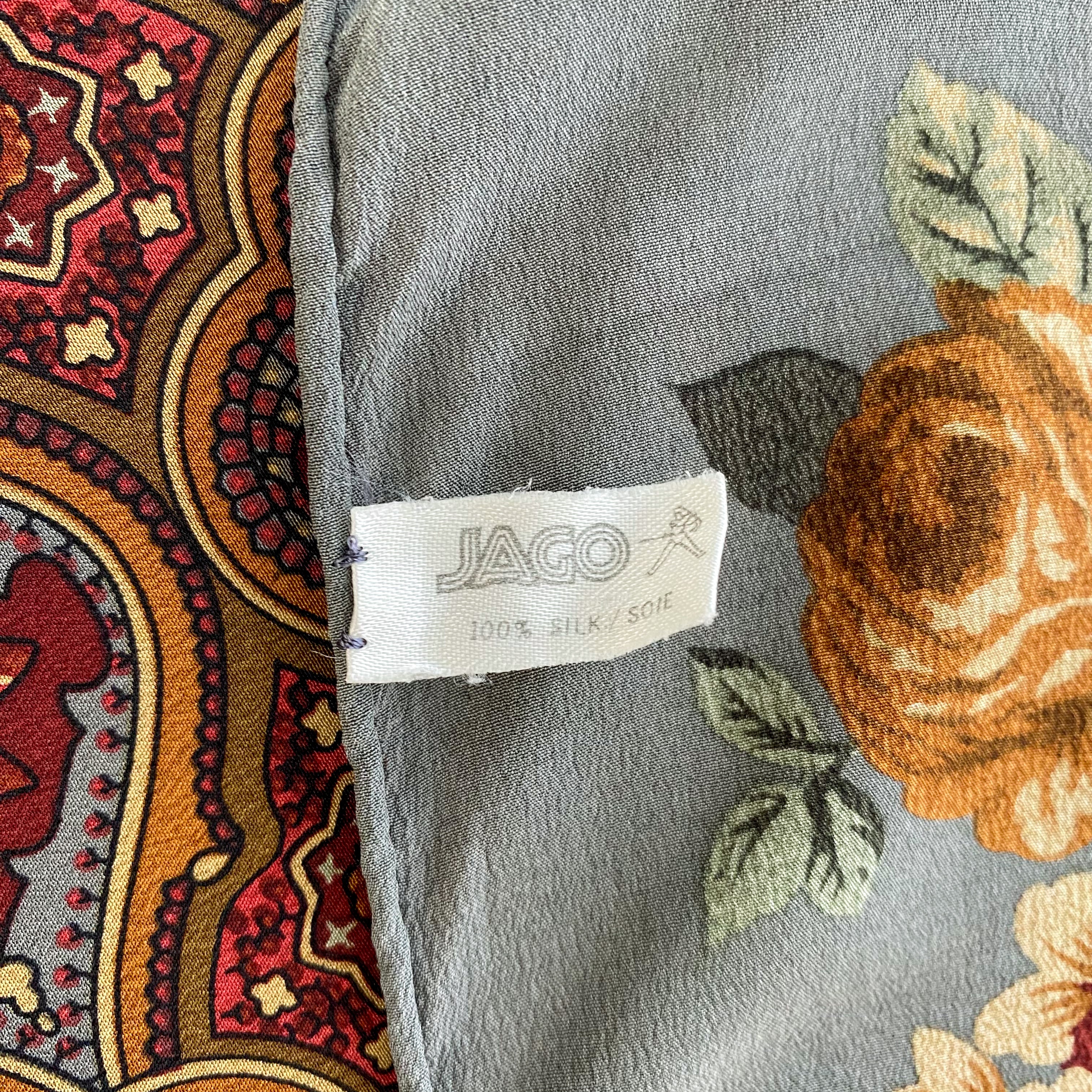 Autumnal Coloured Vintage Silk Scarf
