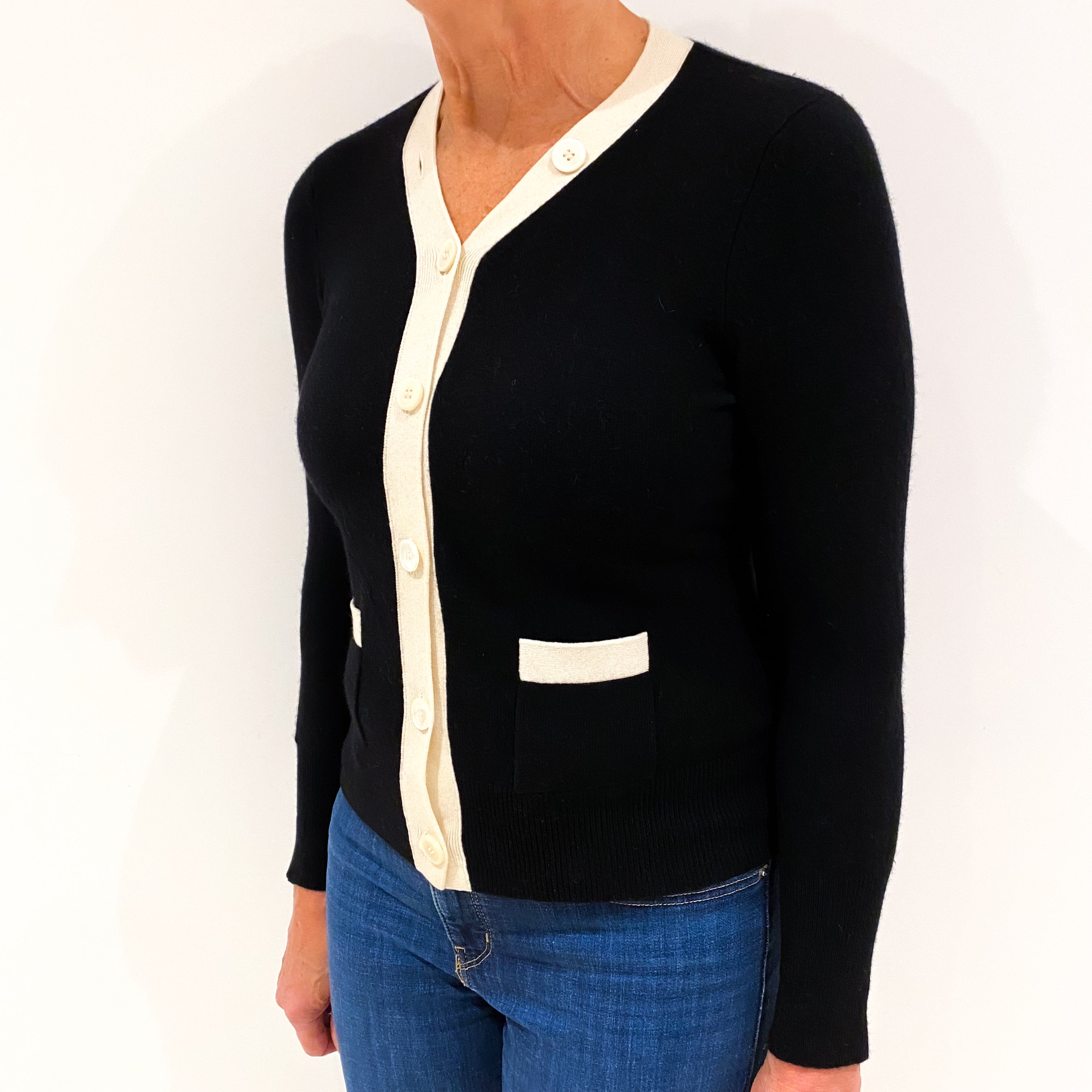 Black Cashmere Cardigan Medium