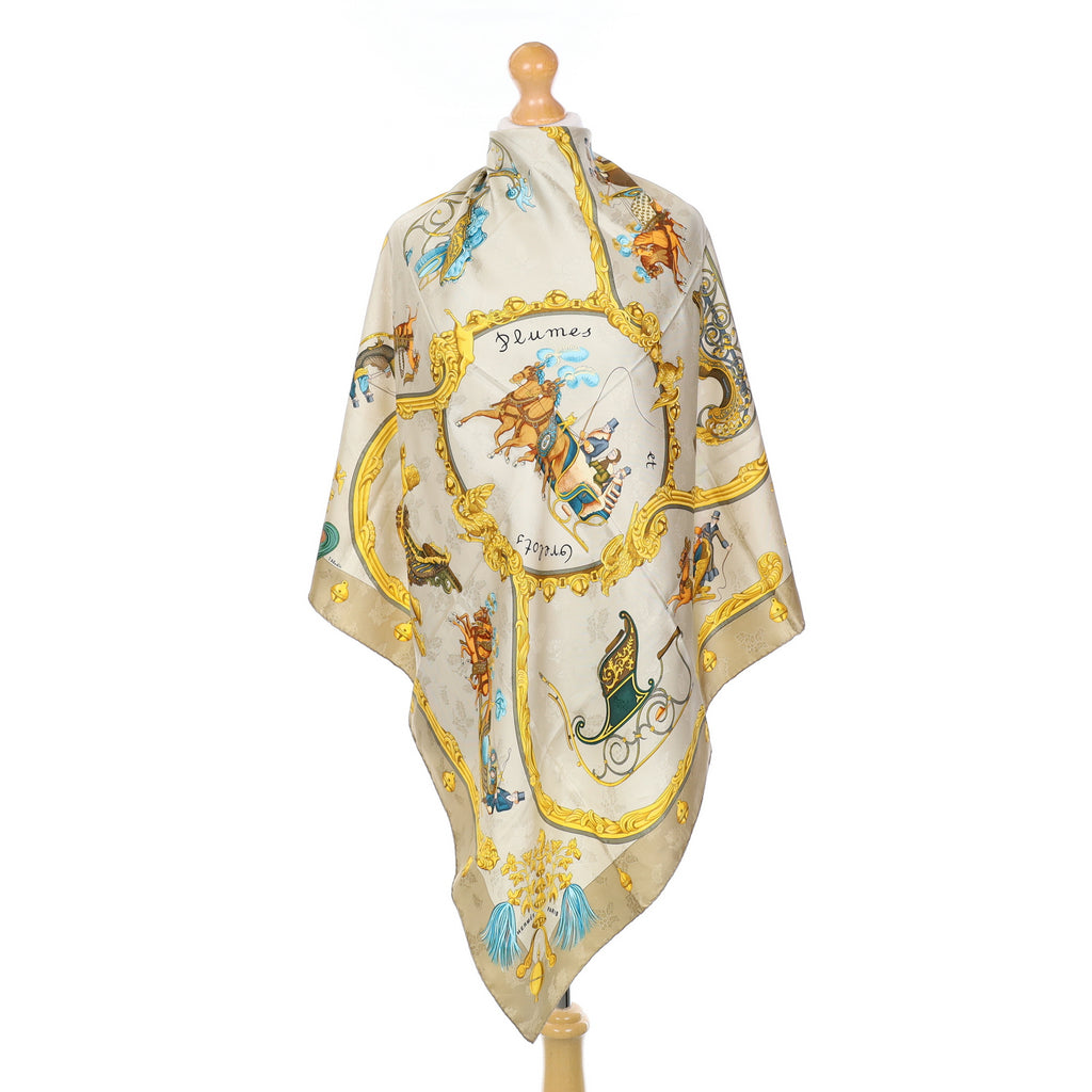 Hermès Plumes et Grelots Silk Scarf
