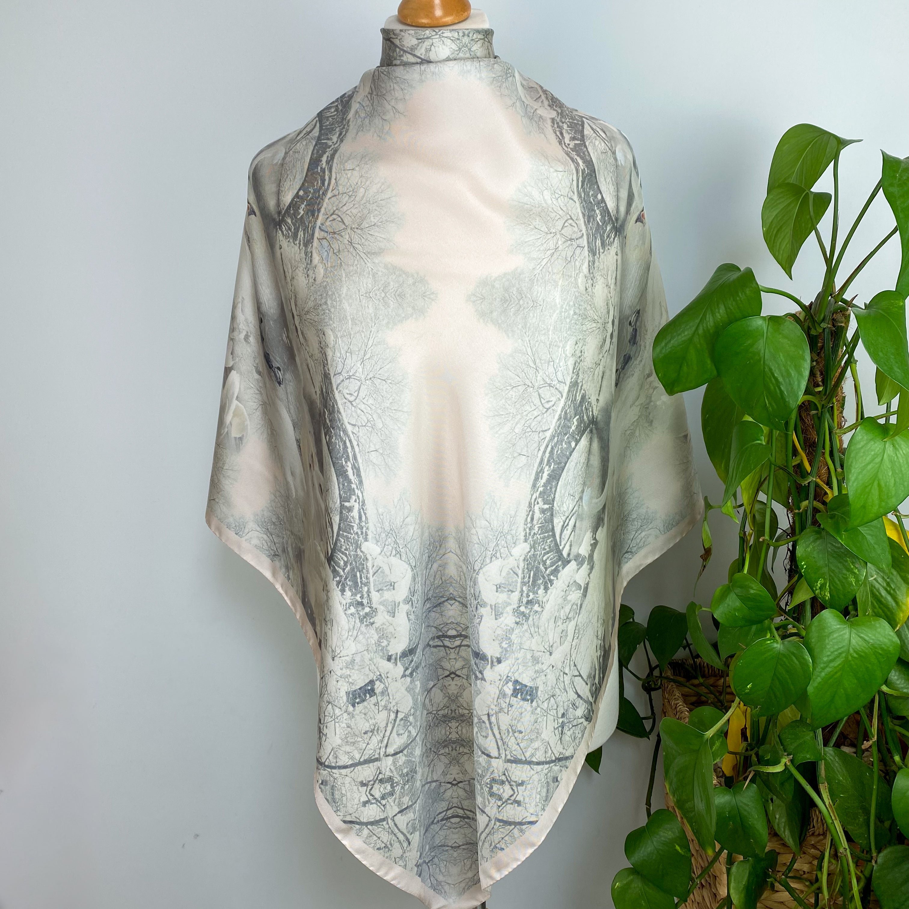 Marc Cain Winter Swan Silk Scarf