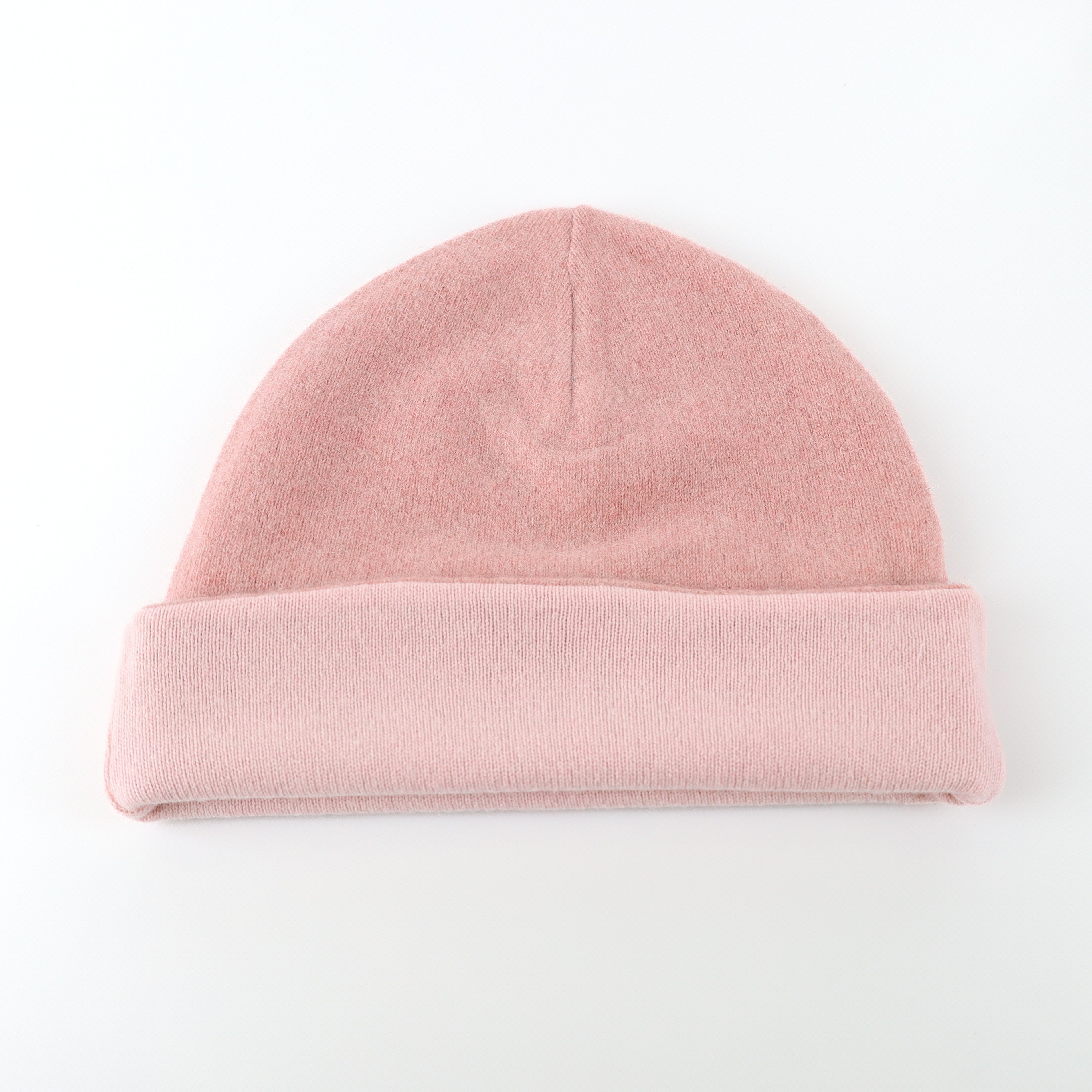 Ice Pink and Sweet Nectar Reversible Cashmere Beanie Hat