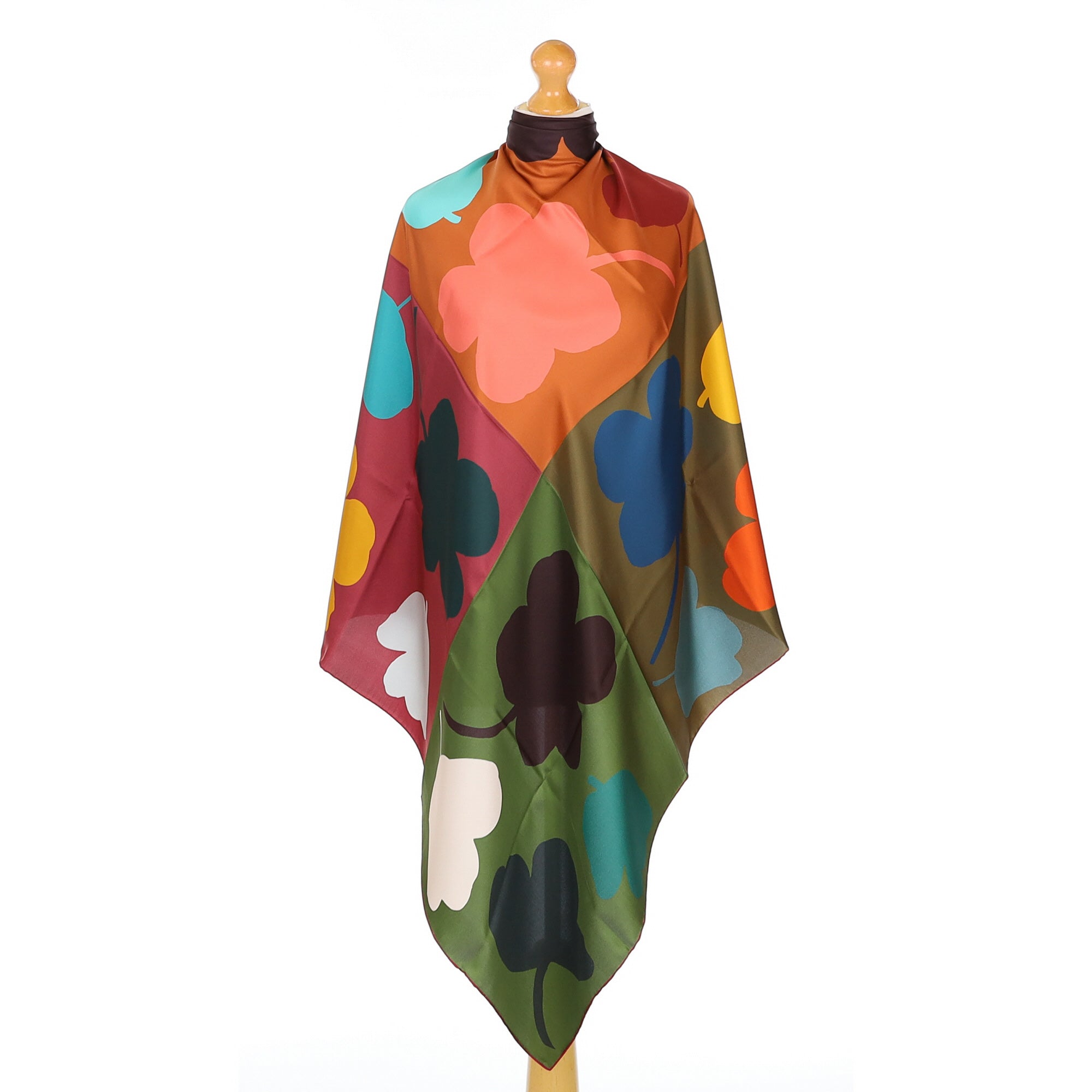Brand New Italian Bold Floral Design Silk Scarf