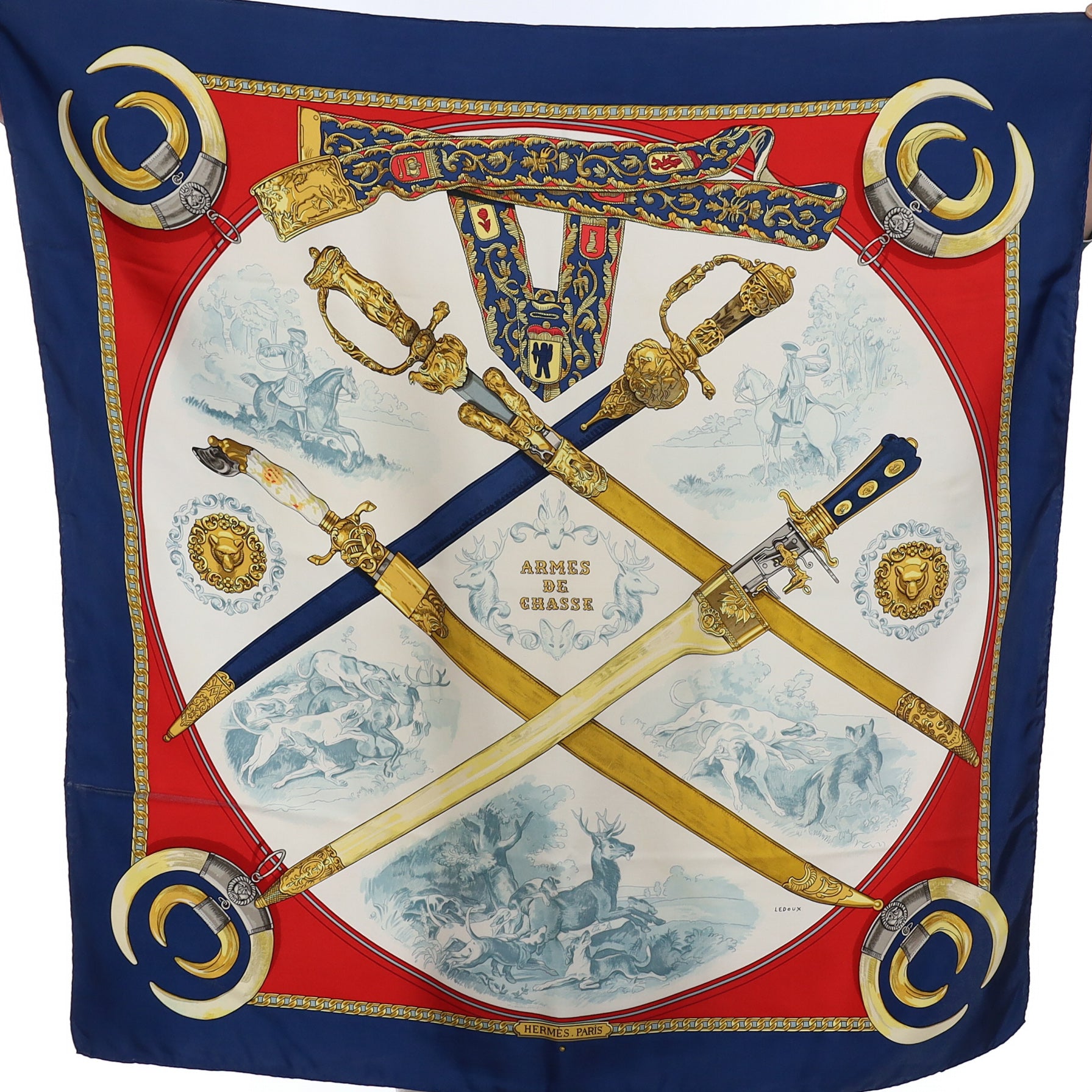 Hermès Armes De Chasse Silk Scarf