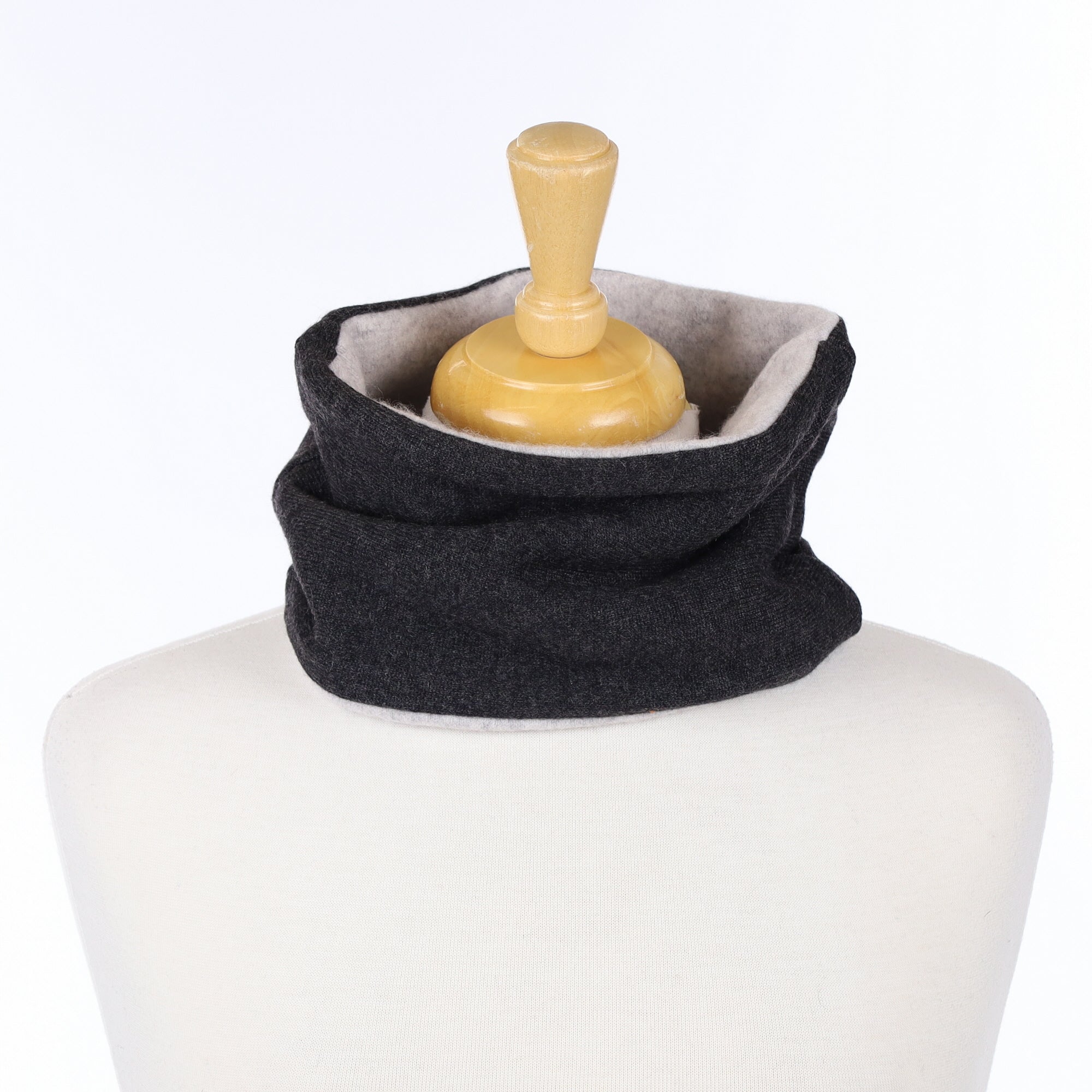 Charcoal and Mist Grey Neck Warmer