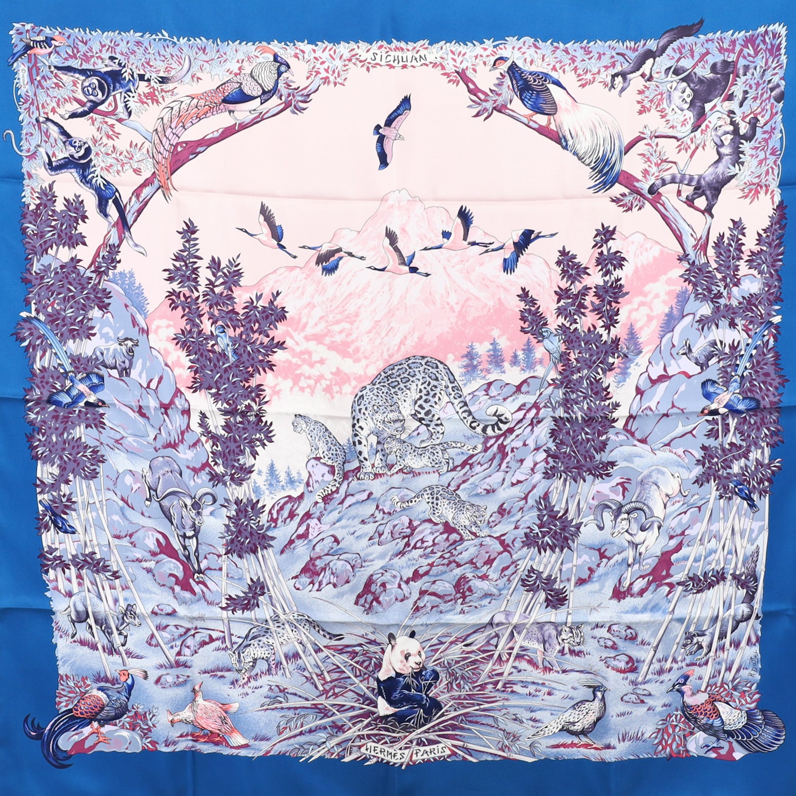 Brand New Boxed Hermès Sichuan Silk Scarf