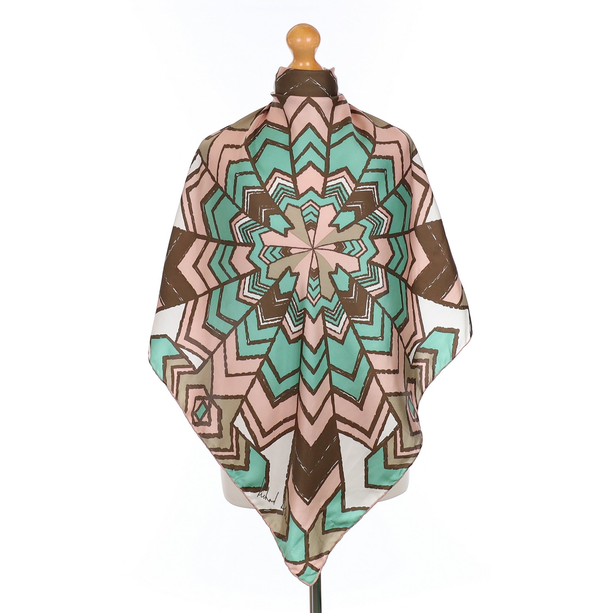 1970’s Richard Allan Kaleidoscope Silk Scarf