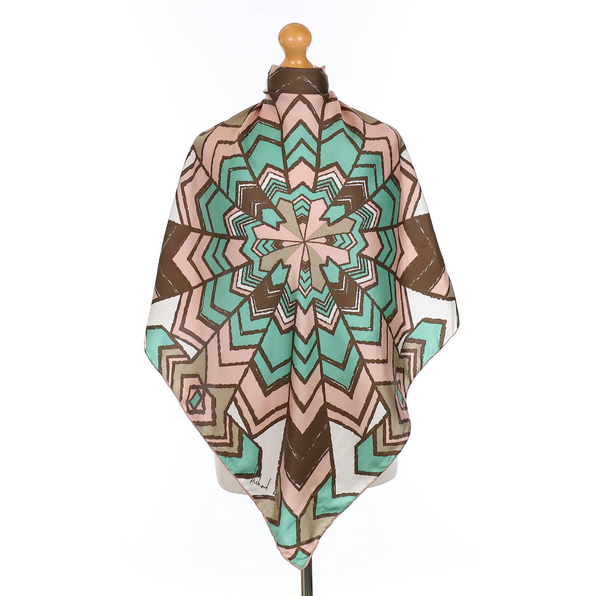 1970’s Richard Allan Kaleidoscope Silk Scarf
