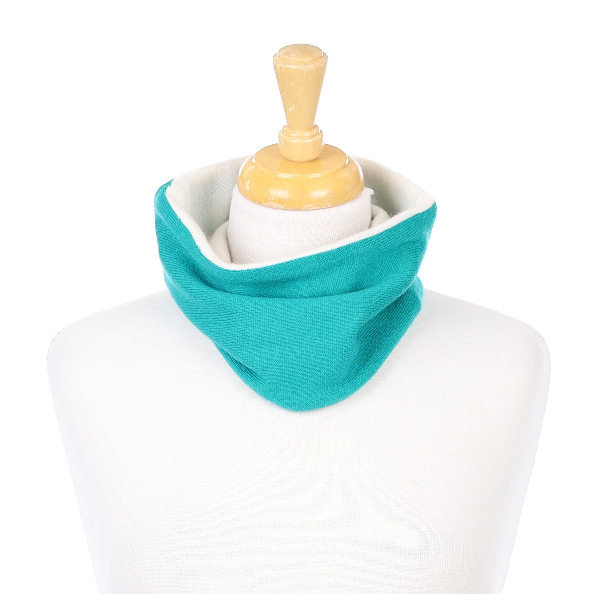 Turquoise Green and Ivory Neck Warmer