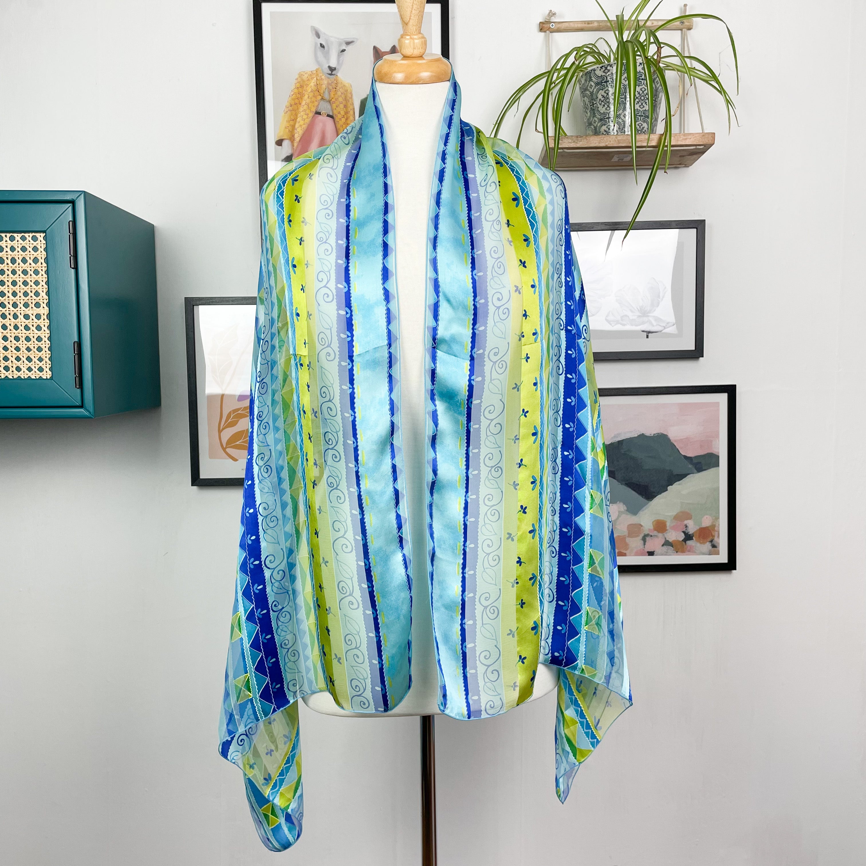 Liberty Chiffon Long Vintage Silk Scarf