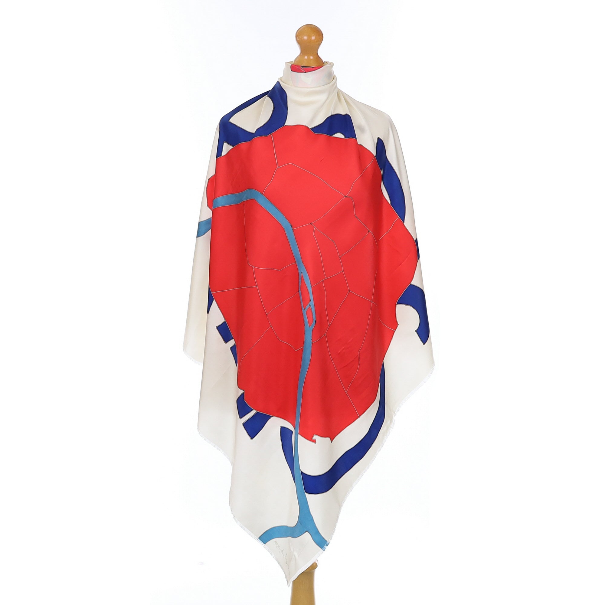 Paris Map Design Silk Scarf