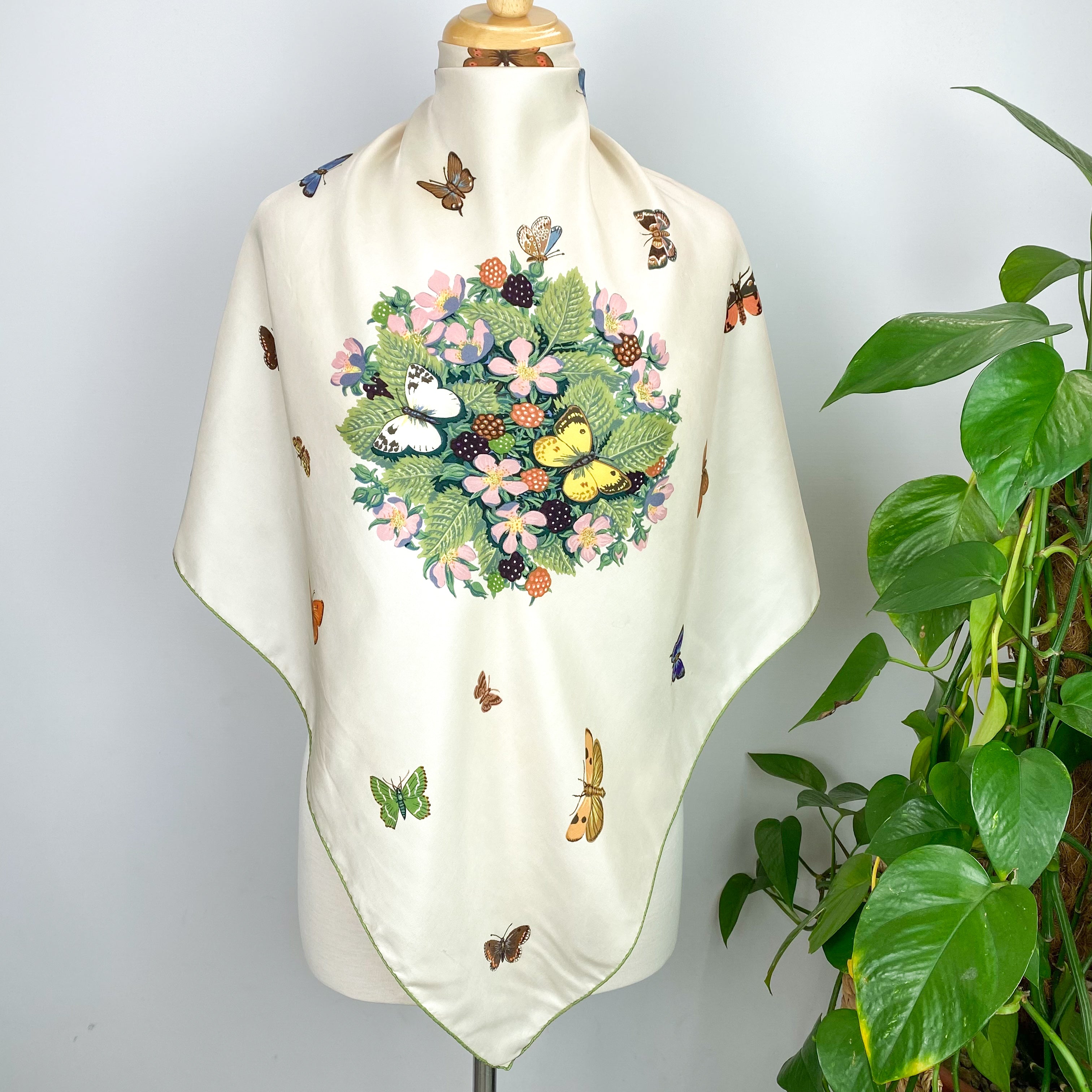 Pretty Butterfly Vintage Silk Scarf
