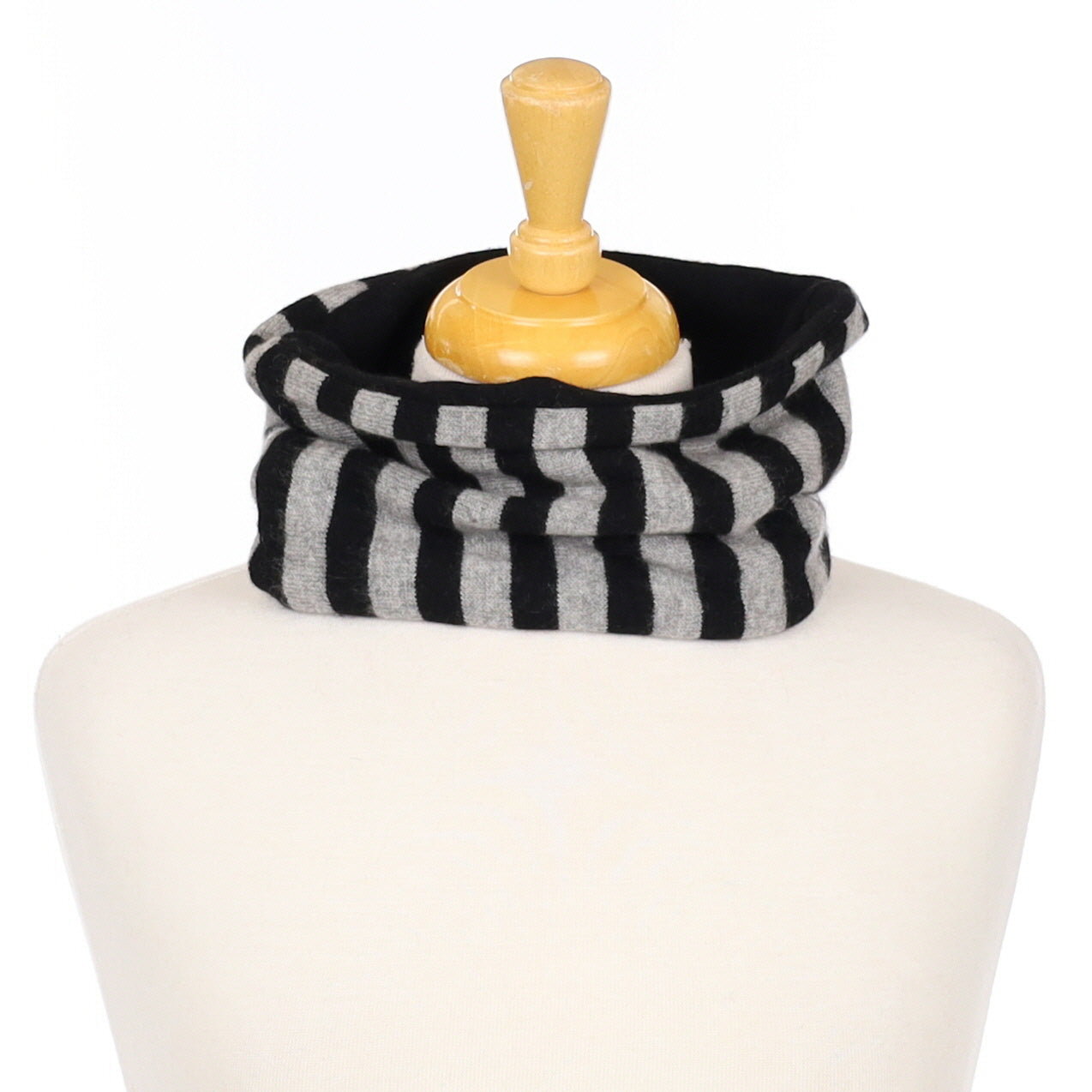 Black and Grey Stripe Neck Warmer