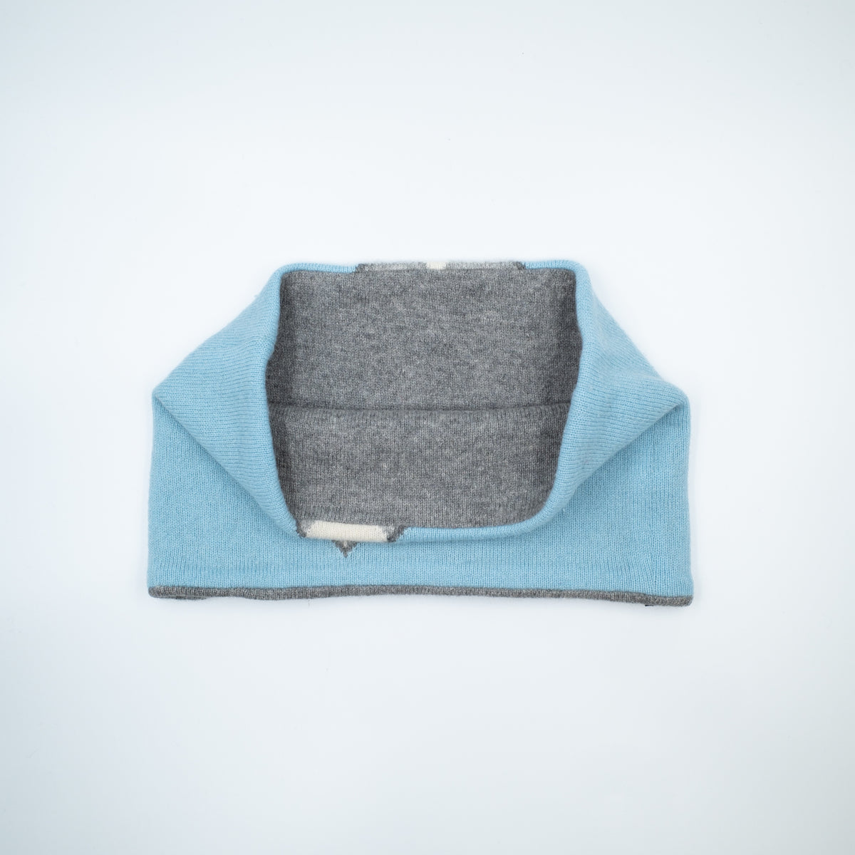 Opal Blue and Grey Diamond Neck Warmer